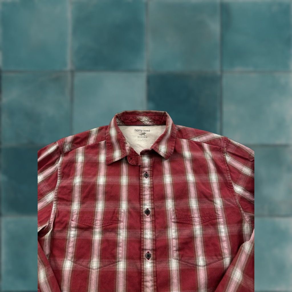 Vintage Horny Toad Shirt Mens Medium Red Plaid Button Up Long Sleeve Size US M / EU 48-50 / 2 - 1 Thumbnail
