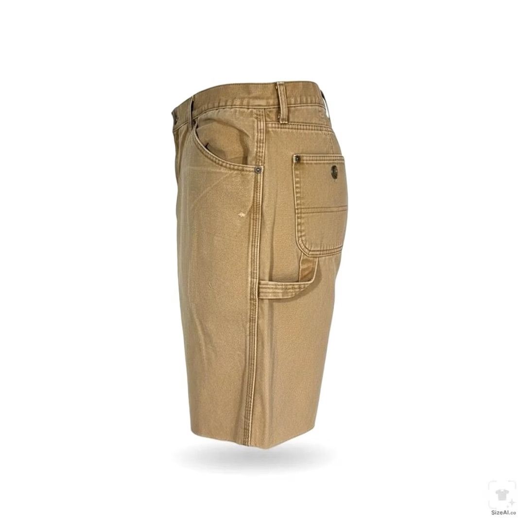 Dickies Dickies Cargo Shorts Mens 38 Brown Canvas Distressed Relaxed Fit Belted Pockets Cargo Pocket Raw Hem 9in Inseam Cotton Size US 38 / EU 54 - 3 Thumbnail