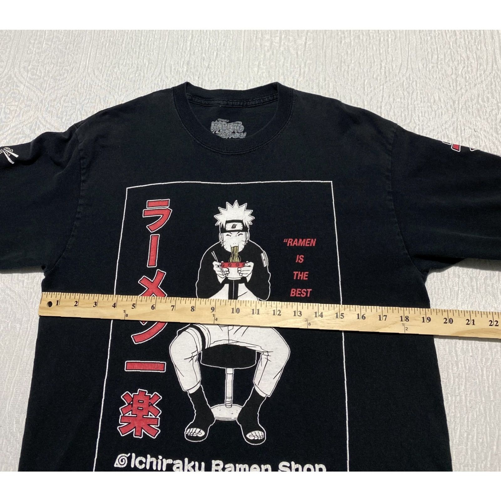 Ripple Junction Naruto Shippuden Shirt Mens Medium Black Ichiraku Ramen Shop Anime Long Sleeve Size US M / EU 48-50 / 2 - 4 Thumbnail