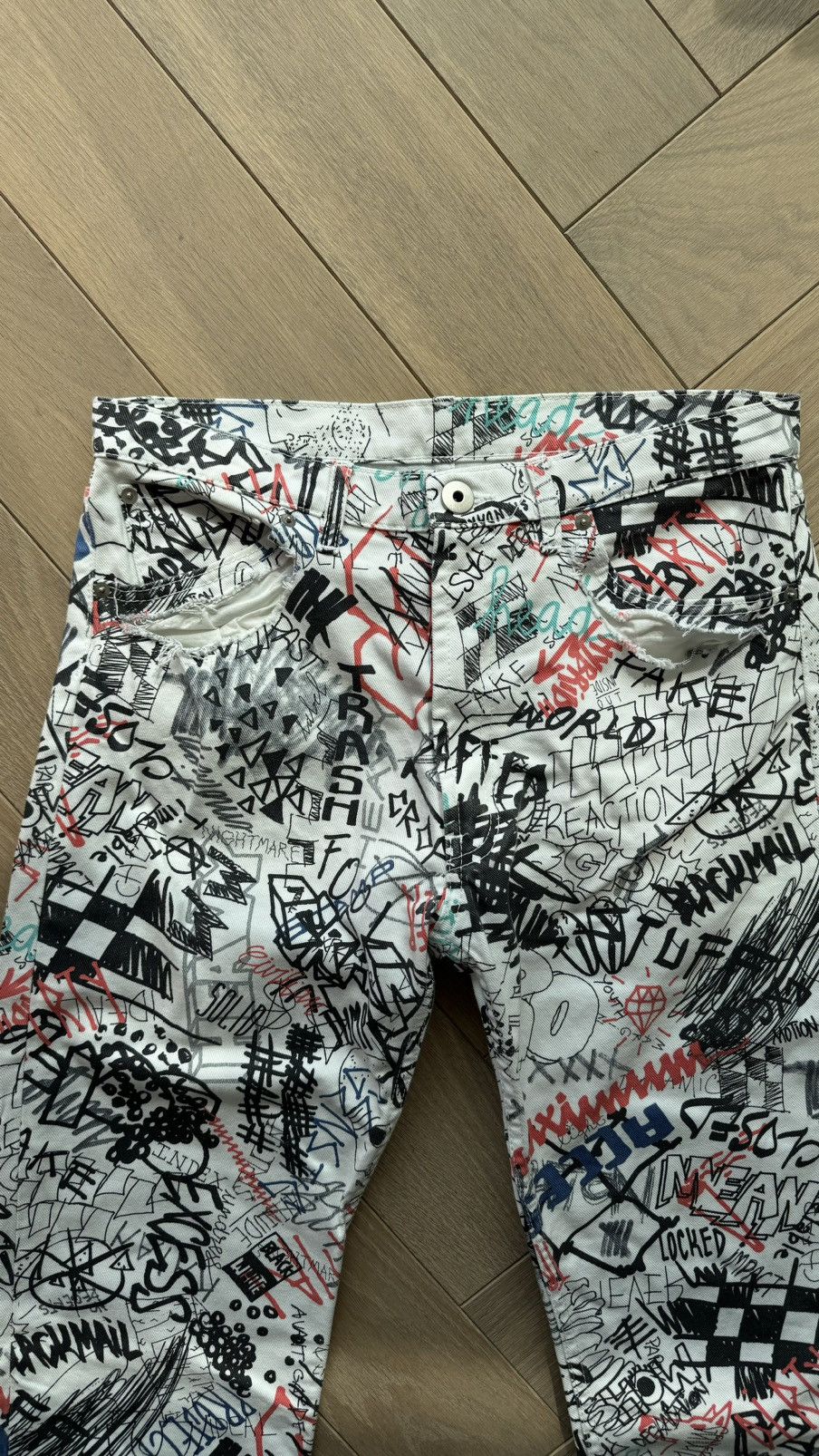 Maison Margiela Margiela MM1 graffiti denim jeans 19aw 2019 Size US 31 - 2 Thumbnail