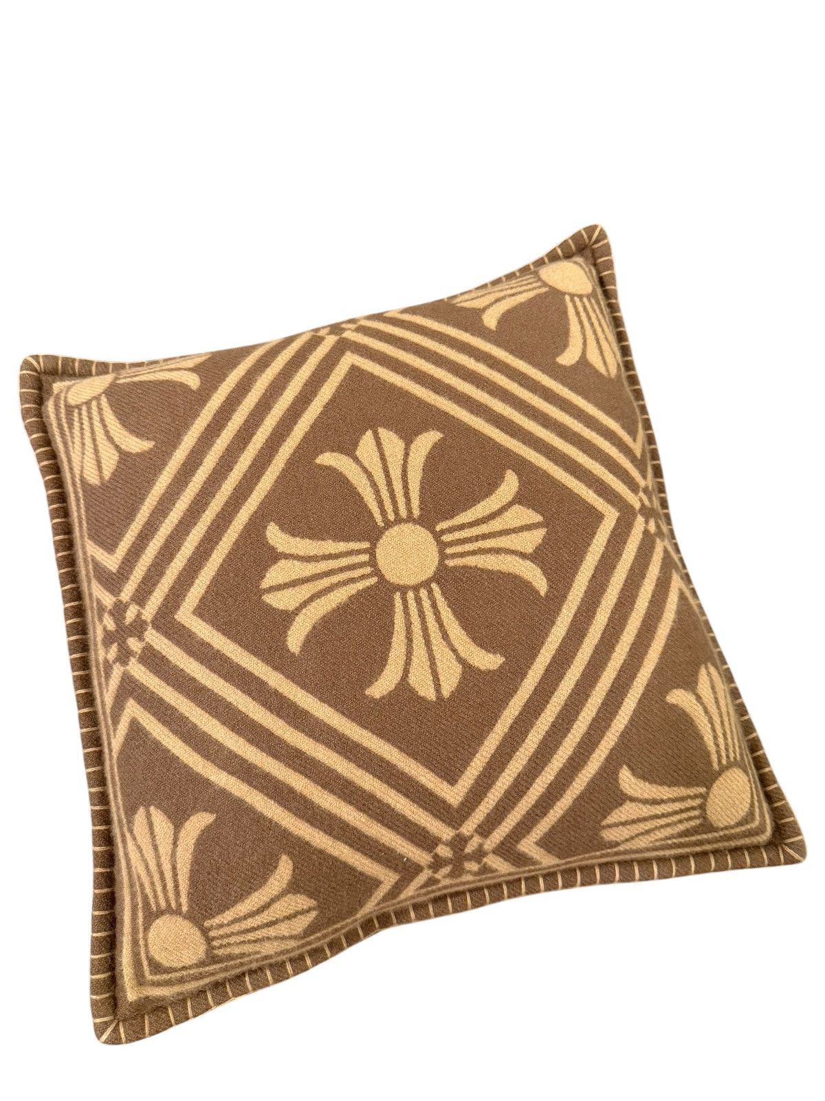 Chrome Hearts Brown Cashmere Mini Plus Pillow w/ Silver Buttons Size ONE SIZE - 2 Thumbnail
