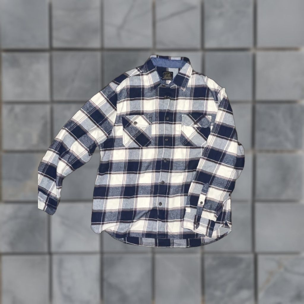Vintage VINTAGE JACHS Button-Up Shirt Jacket Mens XL Blue Plaid Flannel Long Sleeve Outdoor Size US XL / EU 56 / 4 - 1 Thumbnail