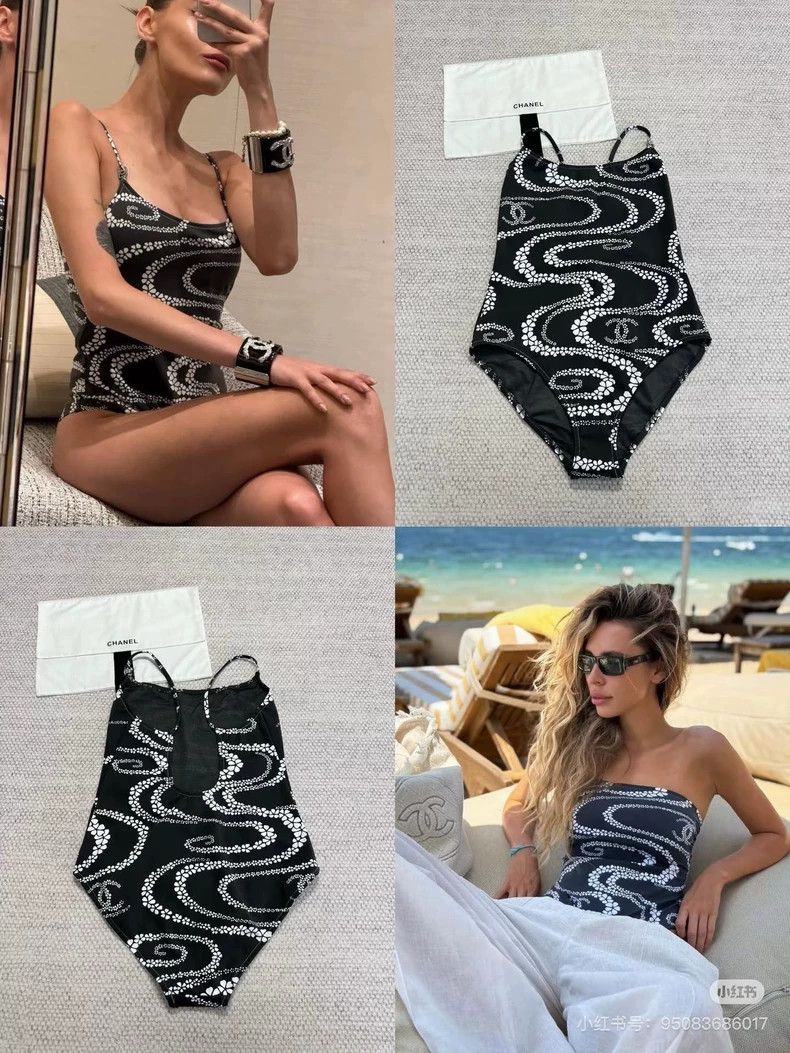 Chanel Chanel Beach series black one-piece swimsuit Size 25" / US 0 / IT 36 - 9 Thumbnail