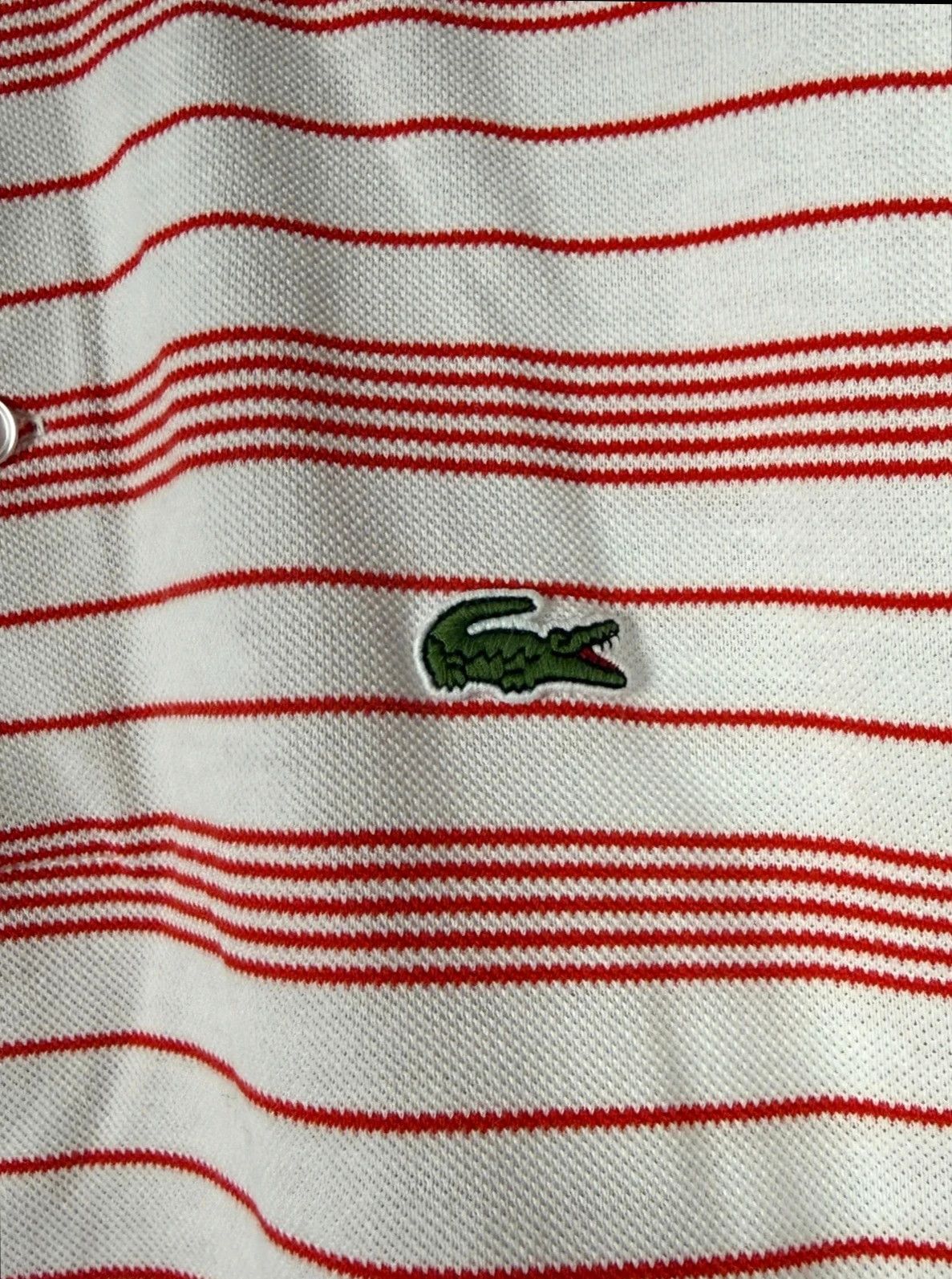 Lacoste Lacoste Women Polo Shirt White Red Stripes Logo Size L / US 10 / IT 46 - 4 Thumbnail