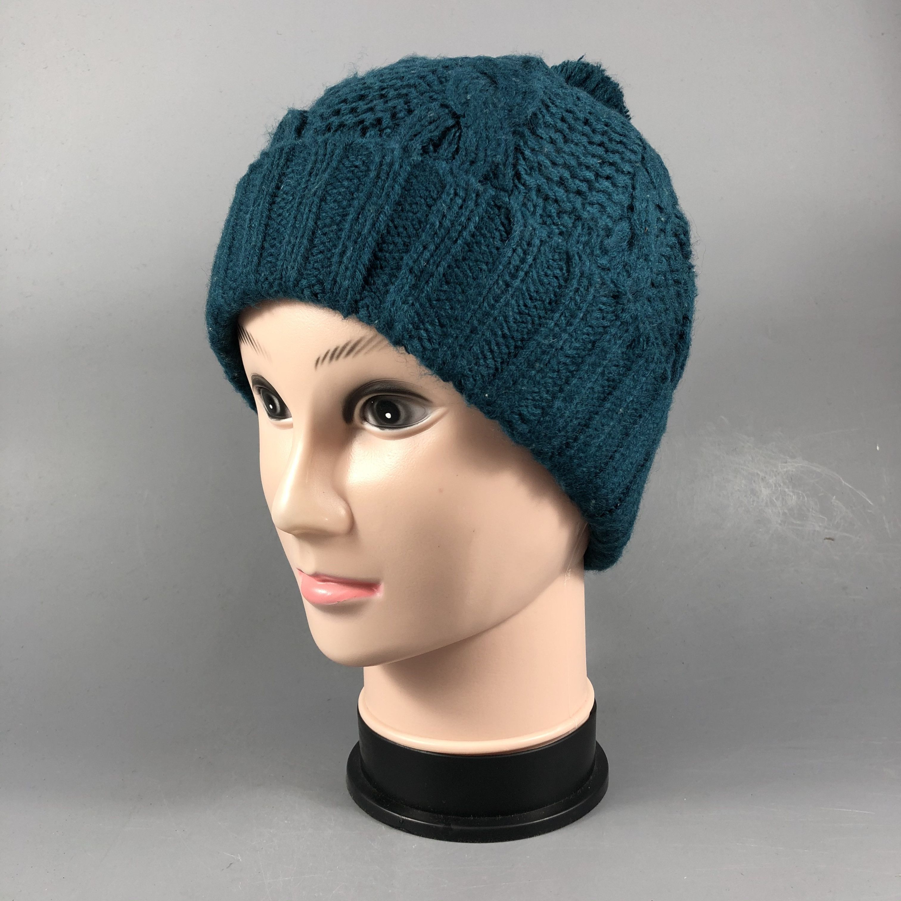 Japanese Brand Cable Knit Plain Beanie Size ONE SIZE - 2 Thumbnail