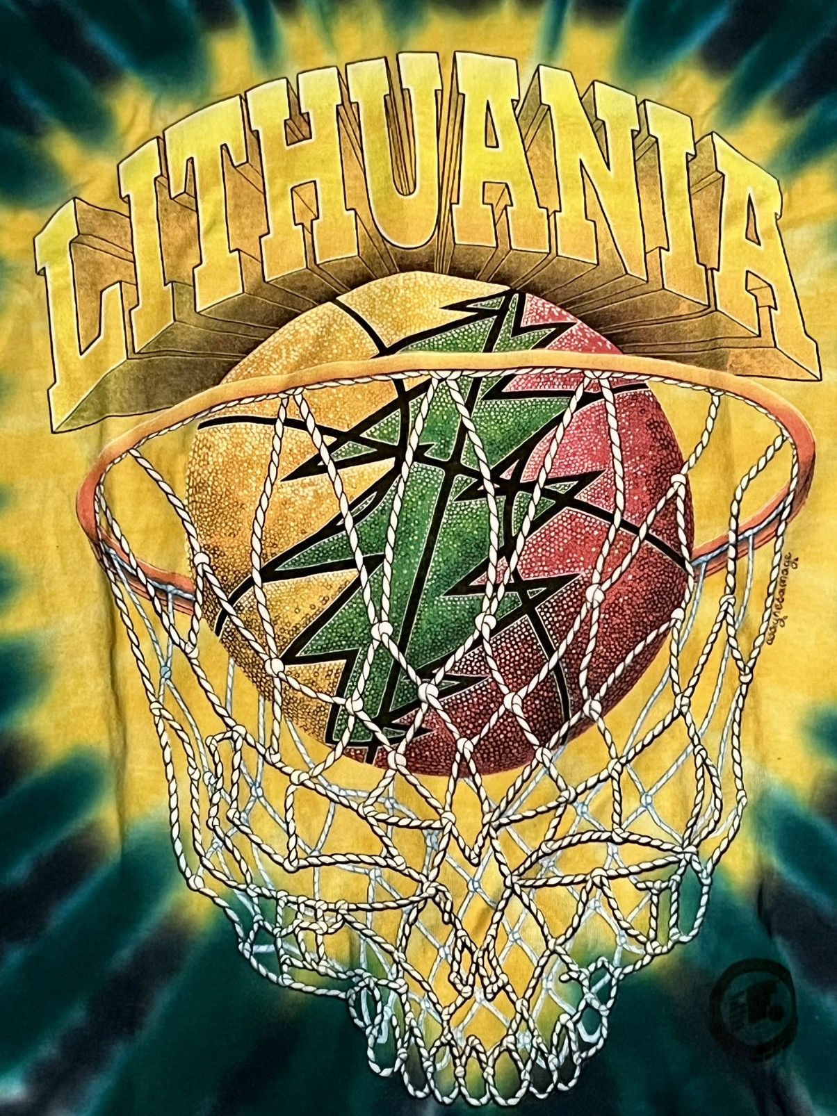 Vintage Grateful Dead 1996 Lithuania tie-dye basketball T-shirt Size US XL / EU 56 / 4 - 3 Thumbnail