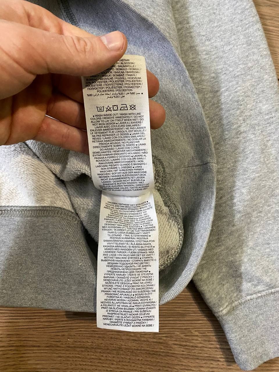 Nike × Vintage Vintage Nike Centre Swoosh Oversized Grey Hoodie Size M Size M / US 6-8 / IT 42-44 - 8 Thumbnail