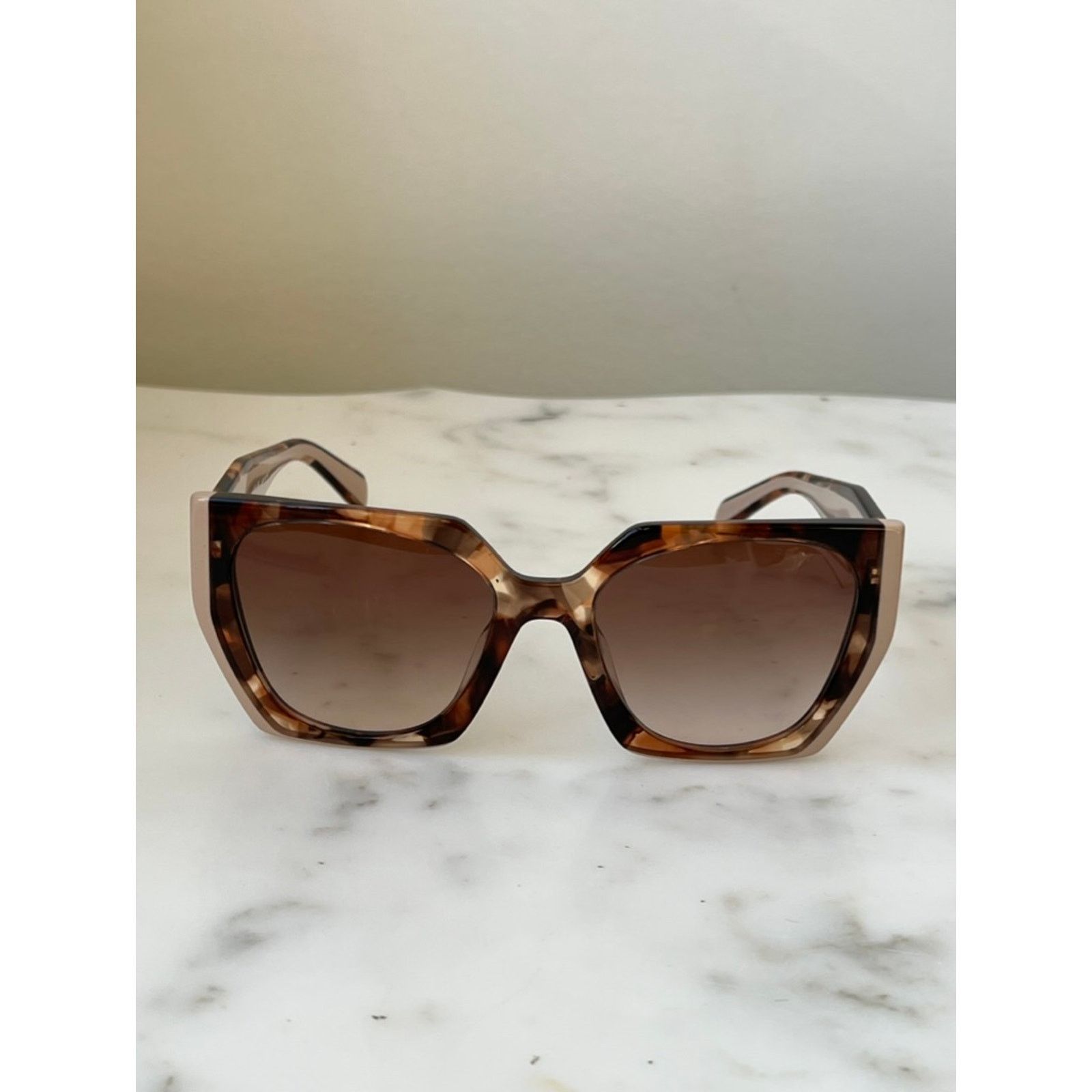 Prada NEW Prada PR15WS Cat Eye Sunglasses in Tortoise Powder Size ONE SIZE - 8 Thumbnail