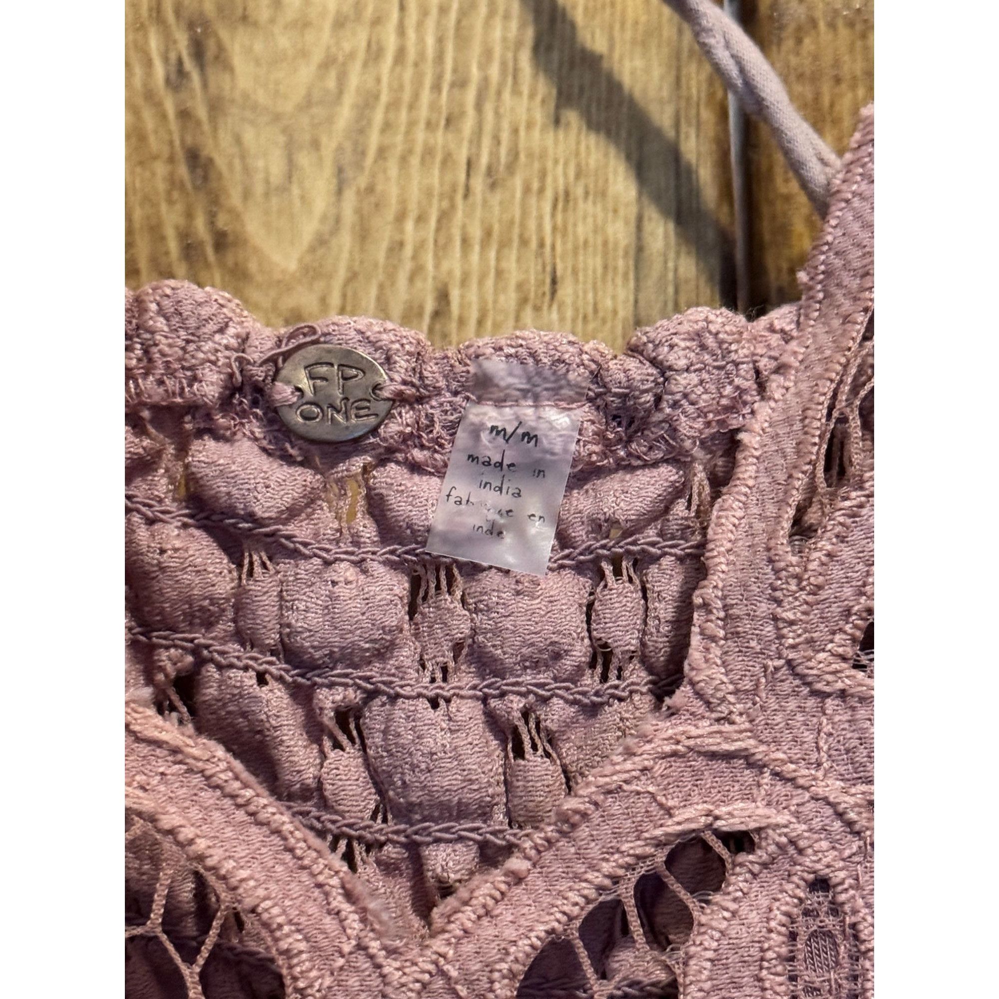 Free People Free People Mauve Pink Lace Dress M flowy bohemian boho flar Size M / US 6-8 / IT 42-44 - 4 Thumbnail