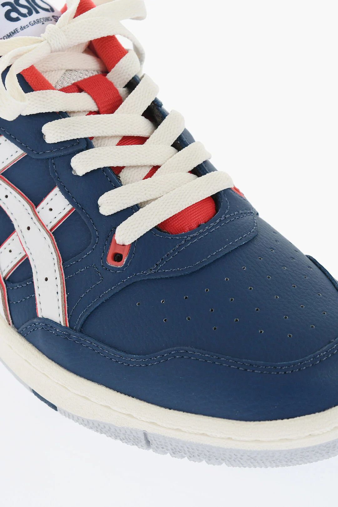 Comme des Garcons og1mm0426 Leather Low-Top Sneakers in White/Blue/Red Size US 6.5 / EU 39-40 - 4 Thumbnail