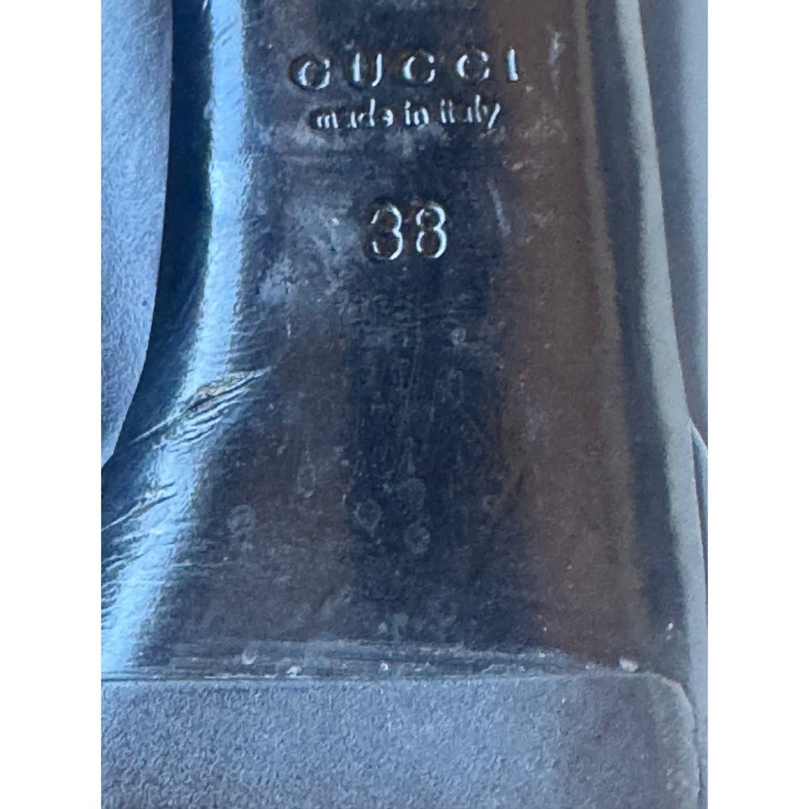 Gucci Gucci Black Leather Ankle Booties with Gold Horsebit – Size US 8.5 / IT 38.5 - 8 Thumbnail