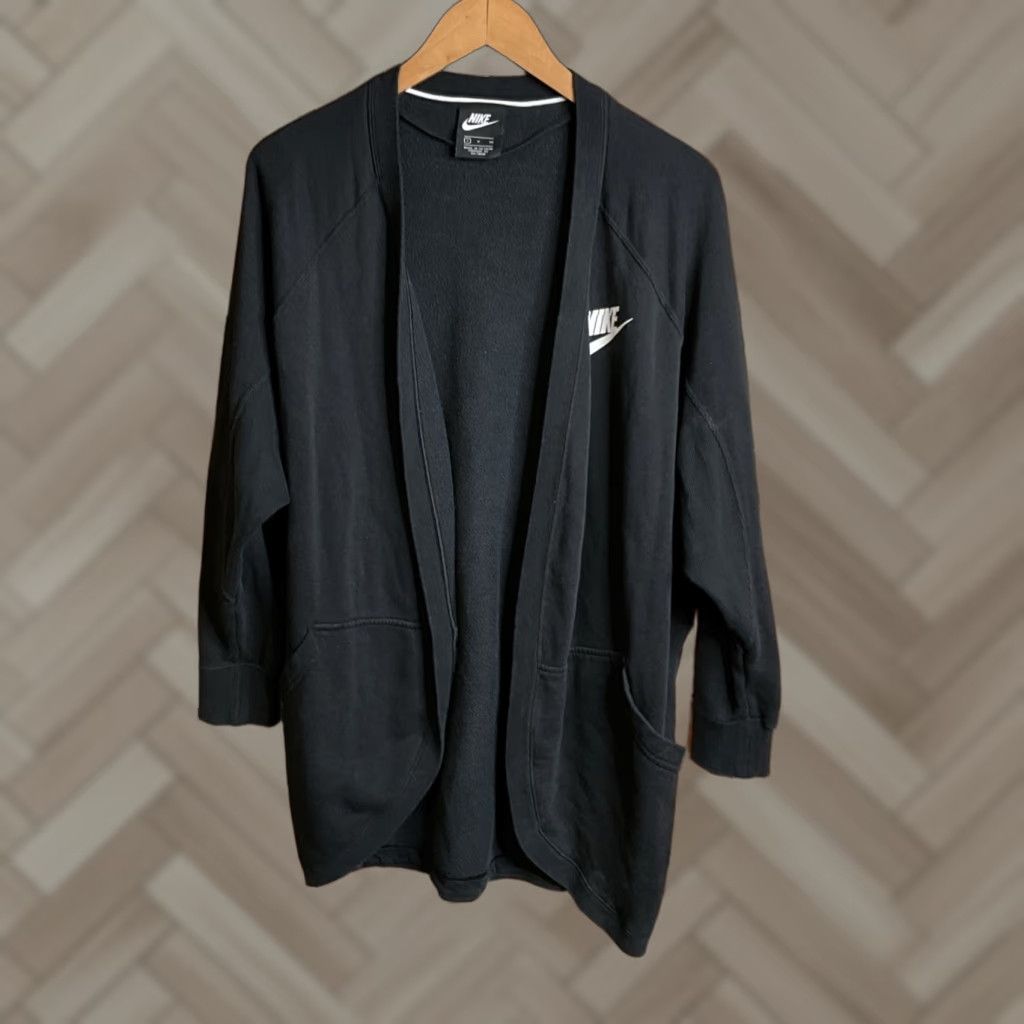 Nike Womens Nike Cardigan Sweatshirt Open Front Oversized Black sz S Comfort Core Cozy Size S / US 4 / IT 40 - 1 Thumbnail
