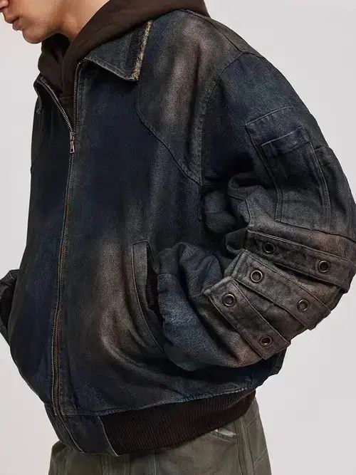 Other Retro heavy distressed denim thickened dirty jacket Size US L / EU 52-54 / 3 - 3 Thumbnail