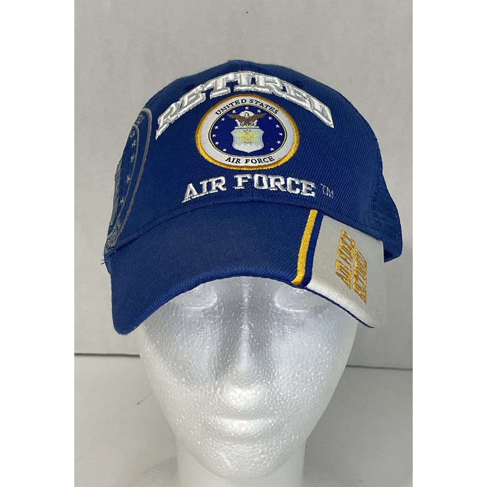 The Unbranded Brand US Air Force Retired Hat Blue White Mesh Trucker Cap USAF Size ONE SIZE - 1 Thumbnail