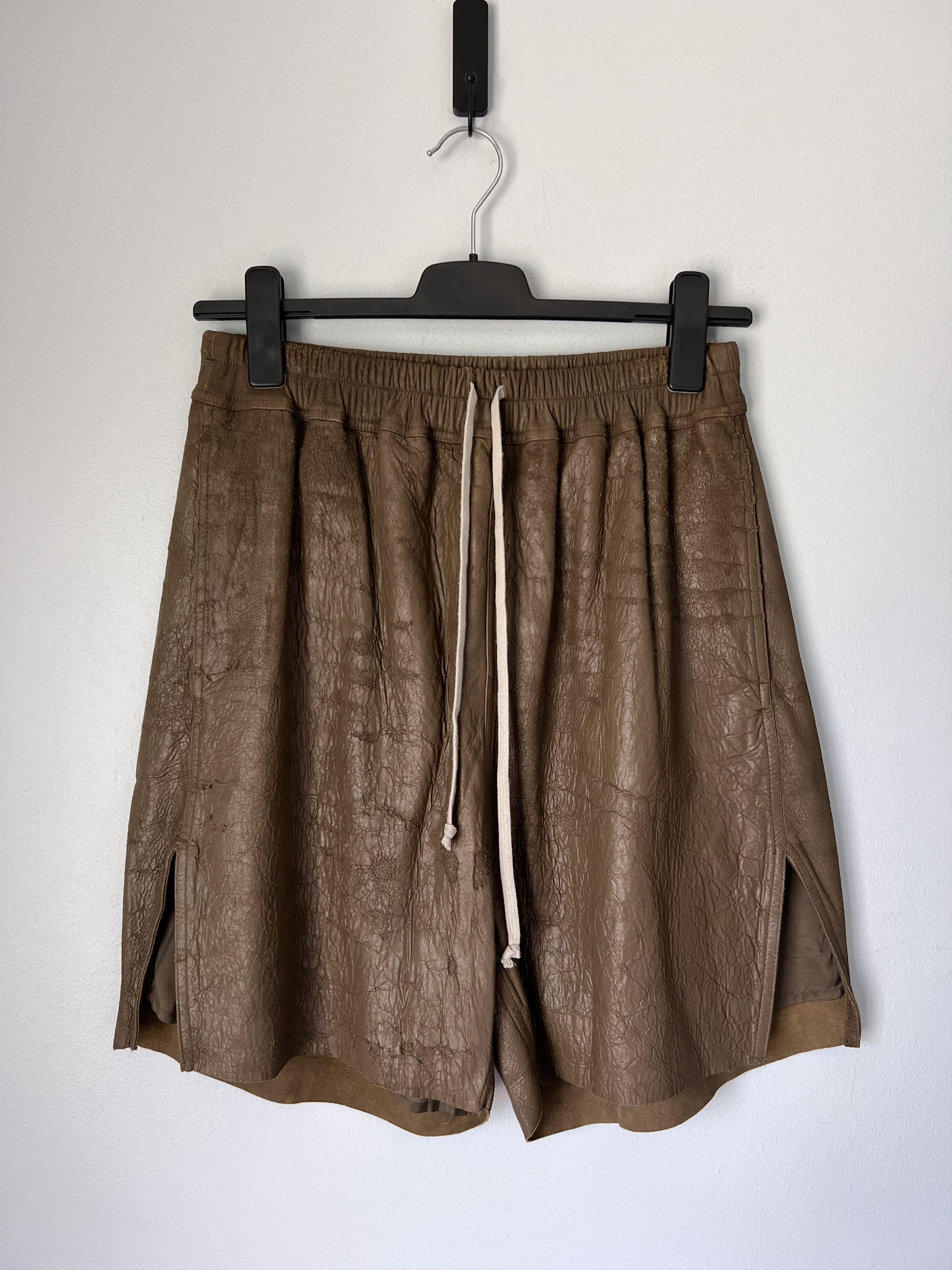 Rick Owens Rick Owens Leather Boxer Shorts in Bean Brown Size US 34 / EU 50 - 1 Thumbnail