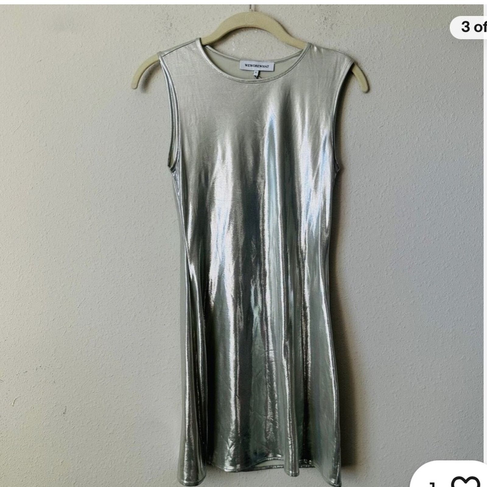 WeWoreWhat 197 NWT WeWoreWhat Revolve $128 Silver Dress Size S Size S / US 4 / IT 40 - 4 Thumbnail