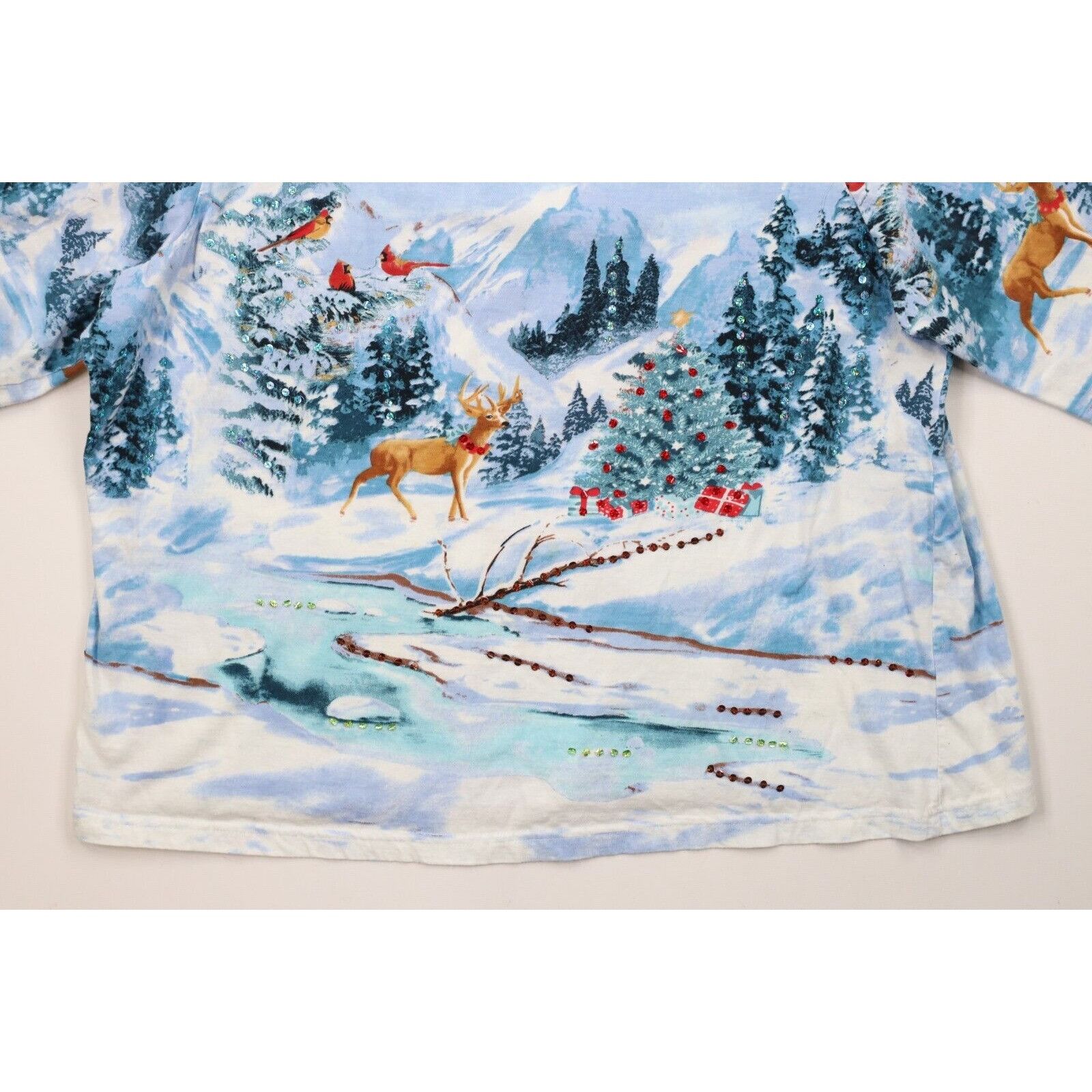 Vintage Vintage 90s Streetwear Christmas All Over Print T-Shirt Size XL / US 12-14 / IT 48-50 - 4 Thumbnail