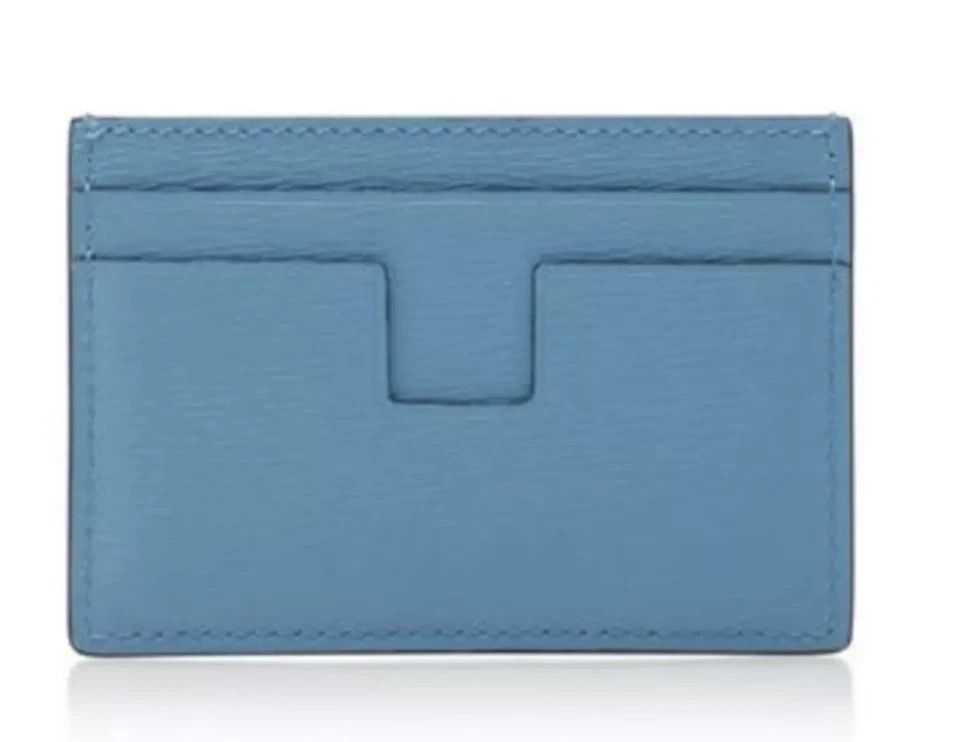 Tom Ford Tom ford T-line cardholder small leather wallet Light Blue Size ONE SIZE - 2 Thumbnail