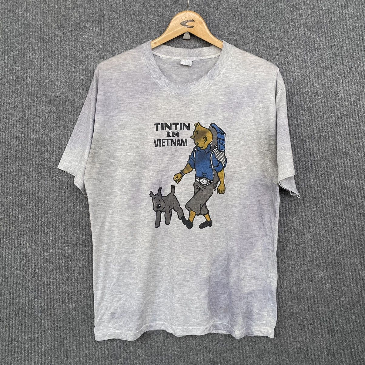 Cartoon Network × Vintage Vintage 1990s Tintin in Vietnam T Shirt Size US L / EU 52-54 / 3 - 1 Thumbnail