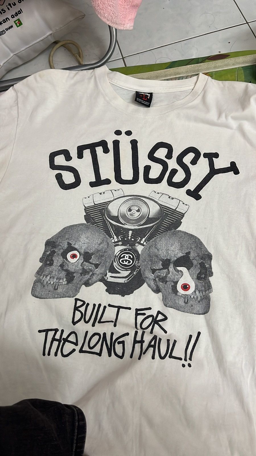 Stussy Stüssy “Built For The Long Haul” Skull Engine Graphic Tee Size US L / EU 52-54 / 3 - 3 Thumbnail