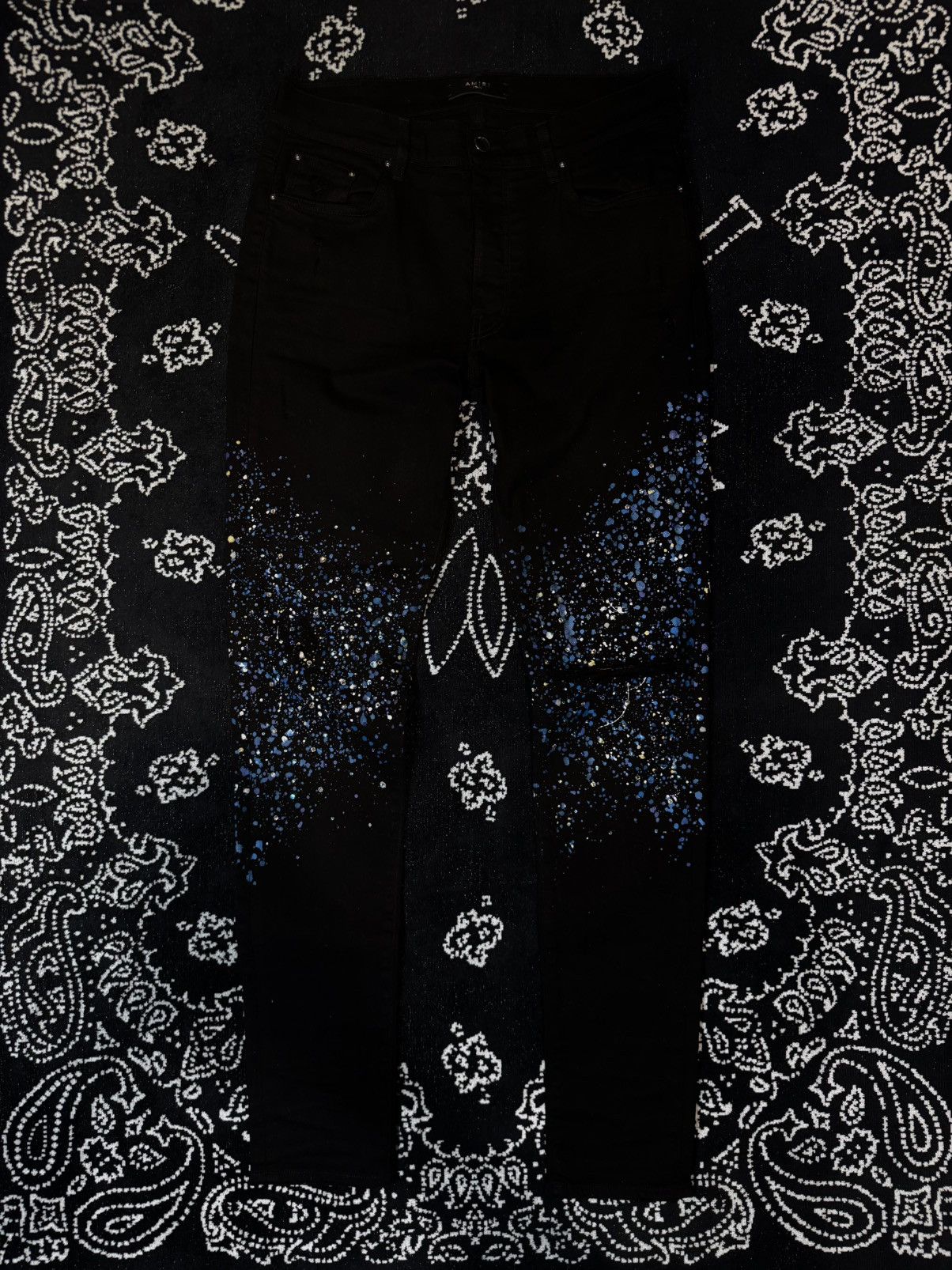 Amiri AMIRI CRYSTAL PAINT SPLATTERED JEANS Size US 34 / EU 50 - 6 Thumbnail