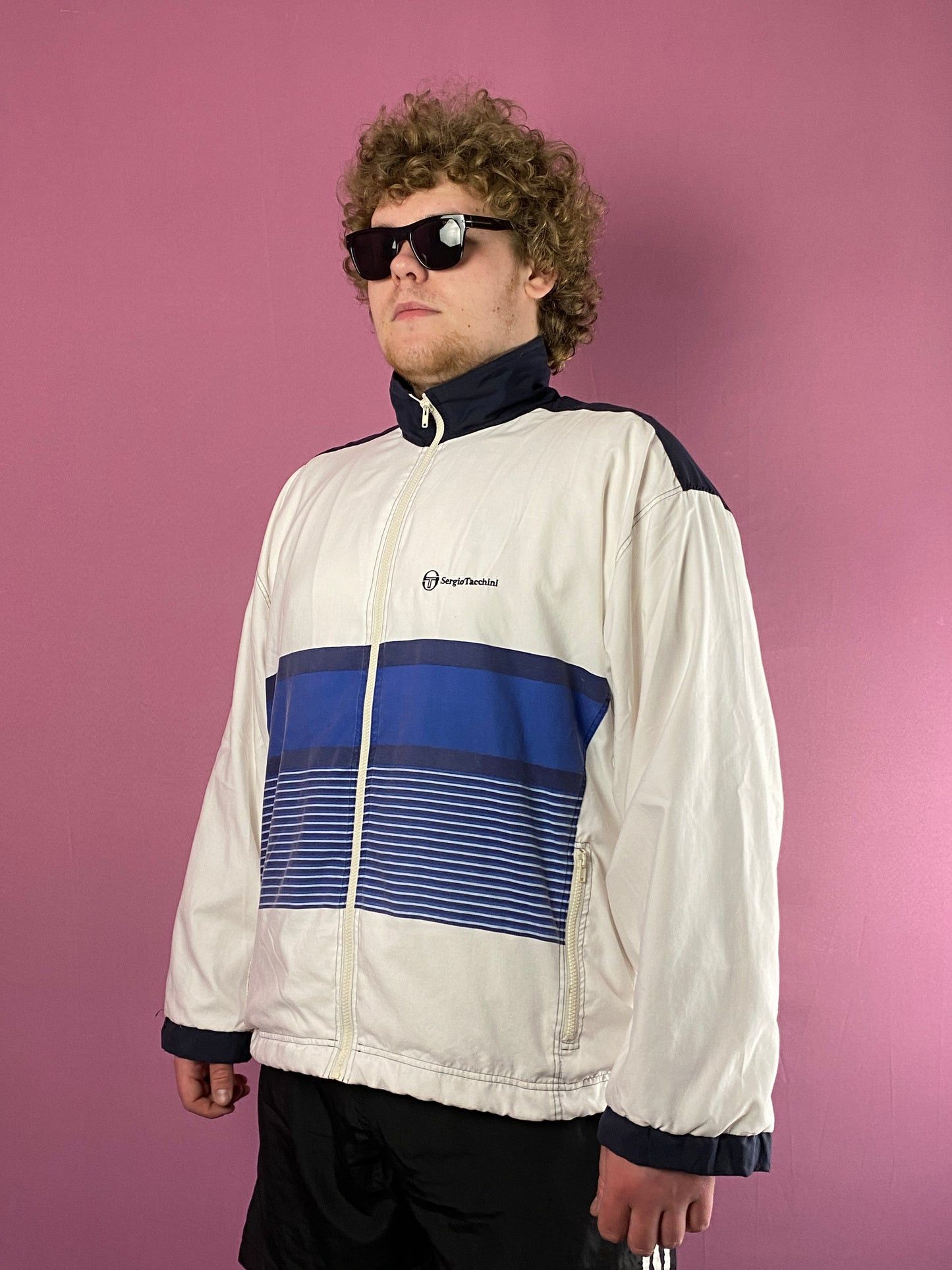 Sergio Tacchini 80s Sergio Tacchini Vintage Men's Windbreaker Jacket - XXL Size US XXL / EU 58 / 5 - 1 Thumbnail