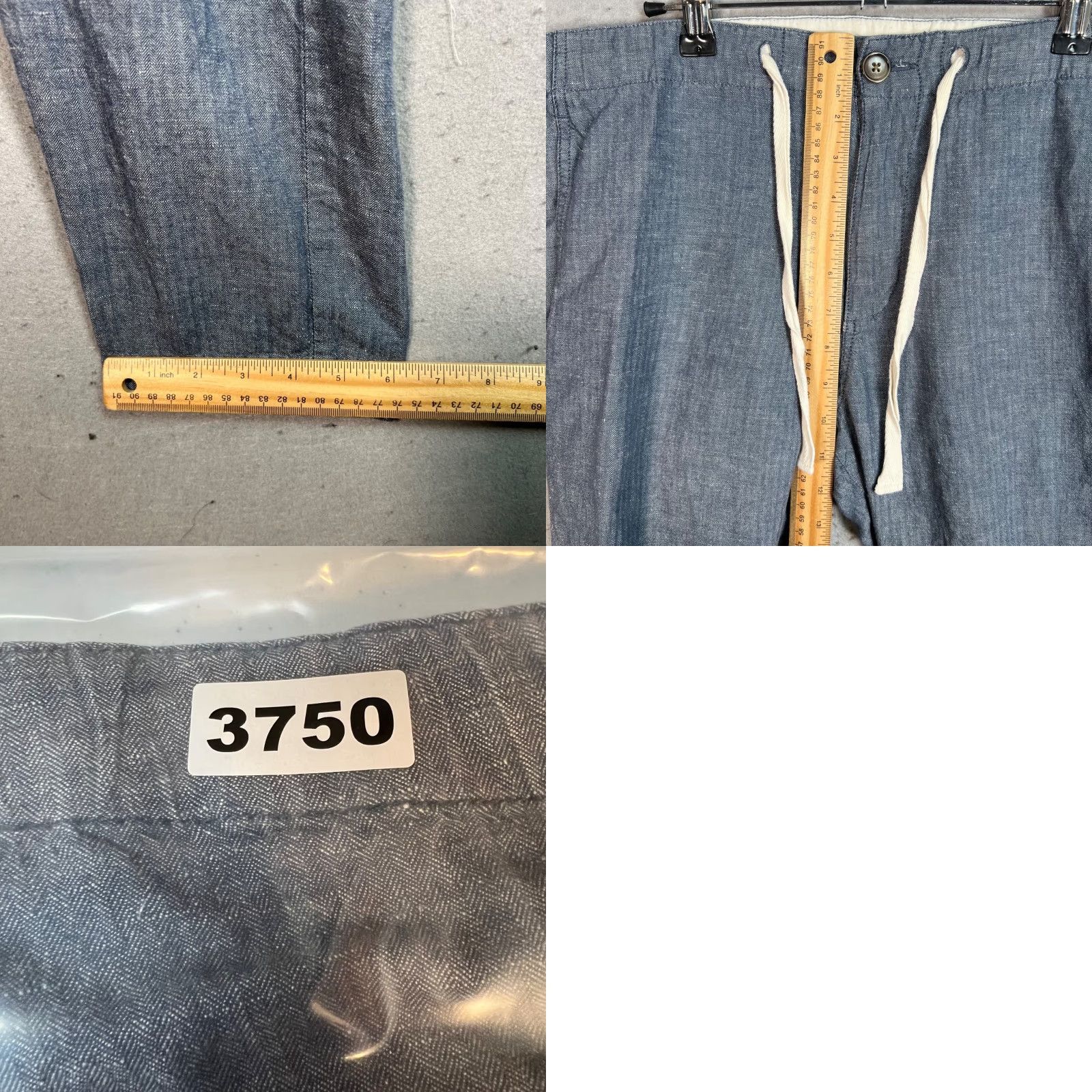 Vintage VINTAGE Frank & Oak Rue St-Viateur Mens Small Chambray Pants Cotton Blend Blue Chino Flat Front Tapered 34in Waist 32in Inseam Mens Size US 29 - 8 Thumbnail