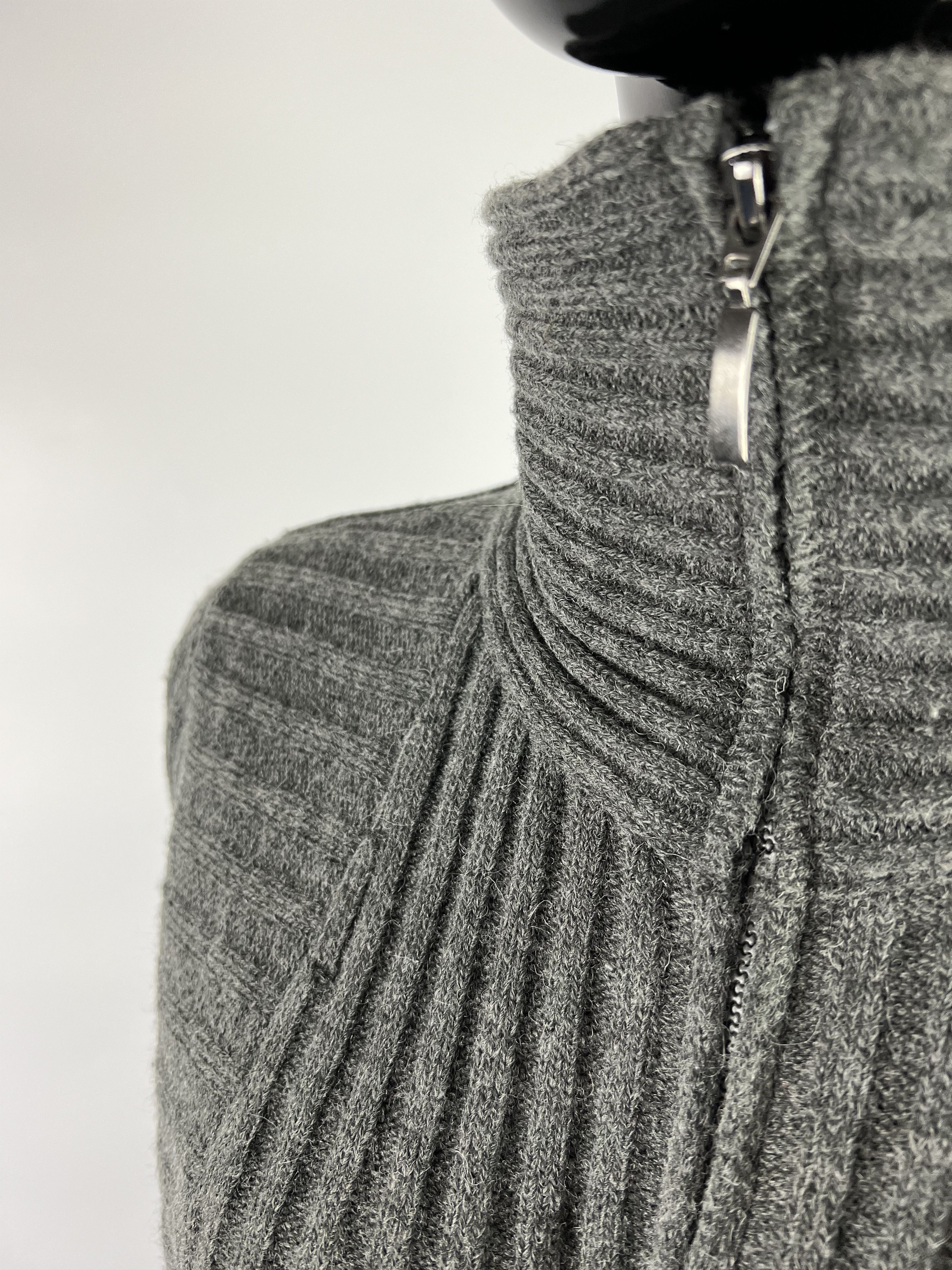 Sarah Pacini × Vintage Rare Vtg Sarah Pacini Full Zip Ribbed Merino Wool Sweater Size ONE SIZE - 7 Thumbnail