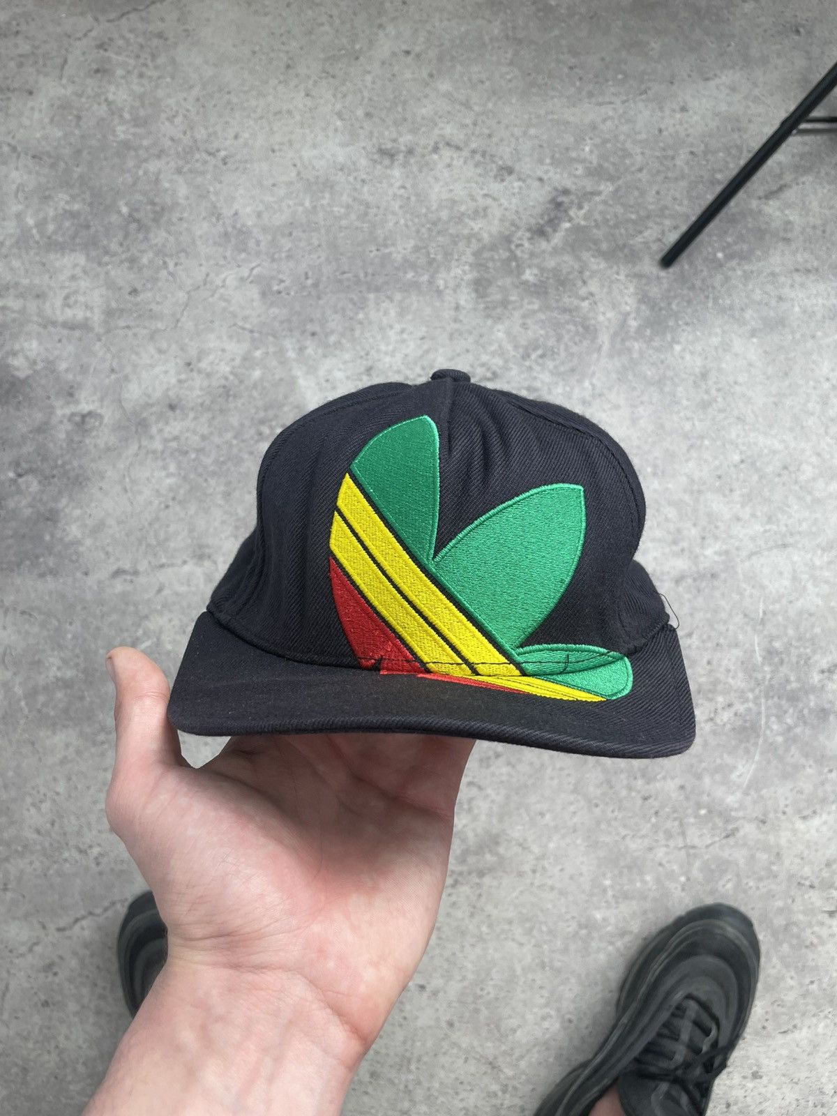Adidas × Vintage Vintage Adidas Rasta Trefoil cap 2011 Size ONE SIZE - 2 Thumbnail