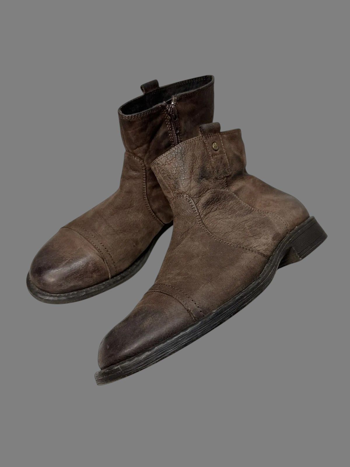 If Six Was Nine Vintage Brown Leather Ankle Boots Italy Guidi Style Size US 8 / EU 41 - 1 Thumbnail