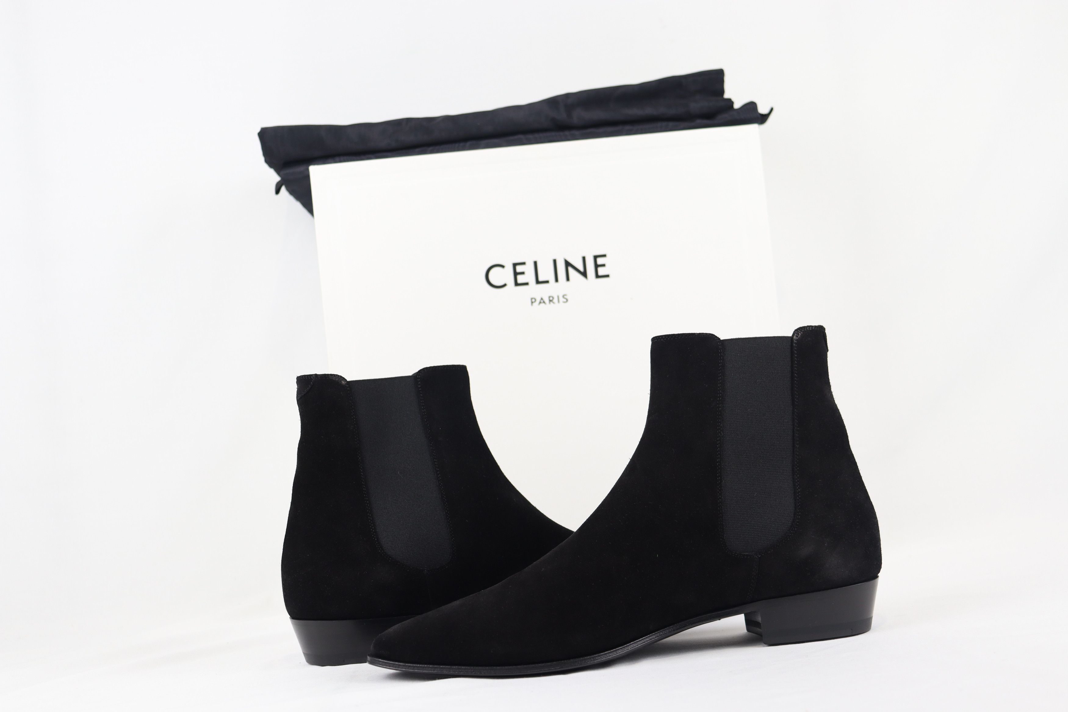 Celine o1rshd11223 Jacno 30 Suede Boots in Black Size US 10 / EU 43 - 11 Thumbnail