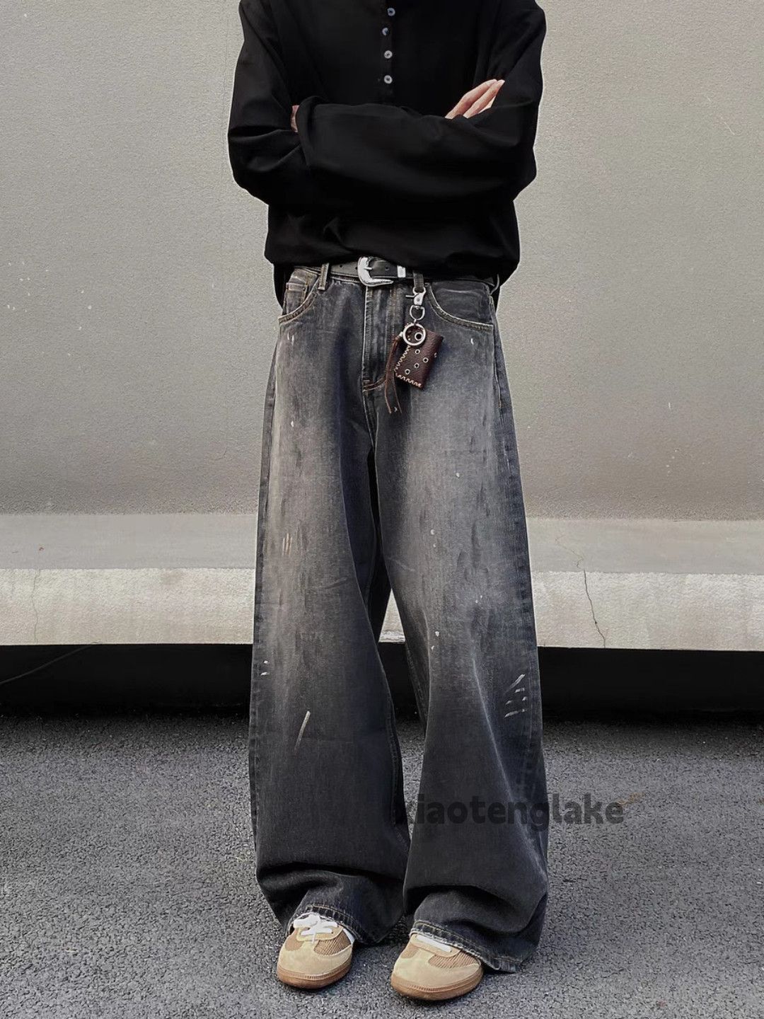 Jean × Vintage Washed faded cleanfit yuppie y2k paint stain jeans Size US 32 / EU 48 - 6 Thumbnail