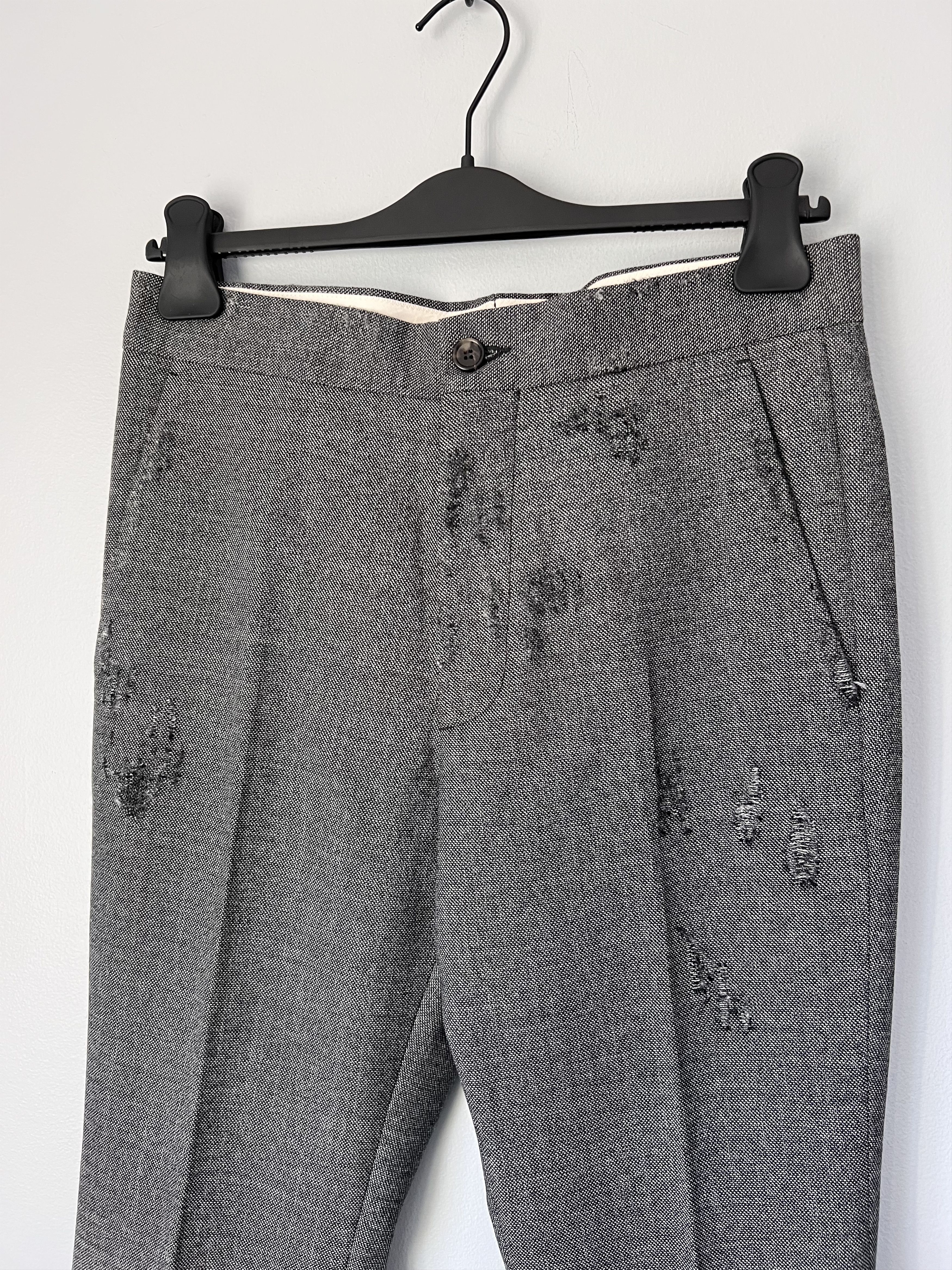 Marni Marni Distressed Wool Pants in Grey Size US 30 / EU 46 - 2 Thumbnail