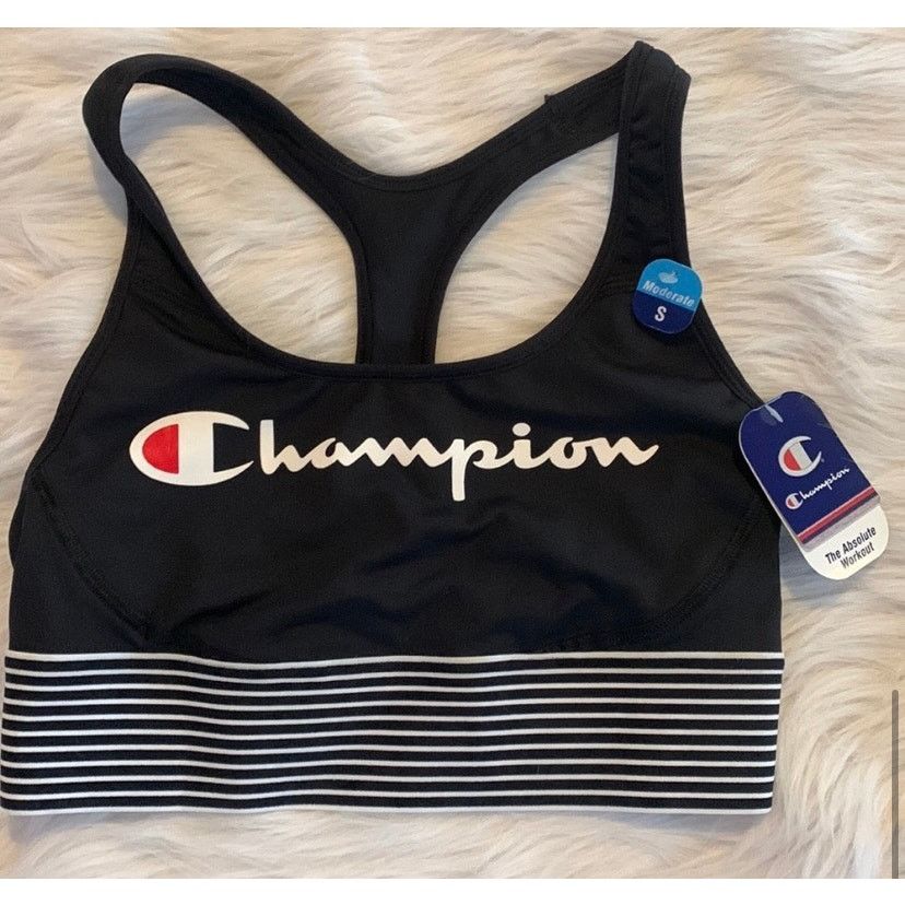 Champion CHAMPION Black Logo Sports Bra NWT S Size S / US 4 / IT 40 - 1 Thumbnail