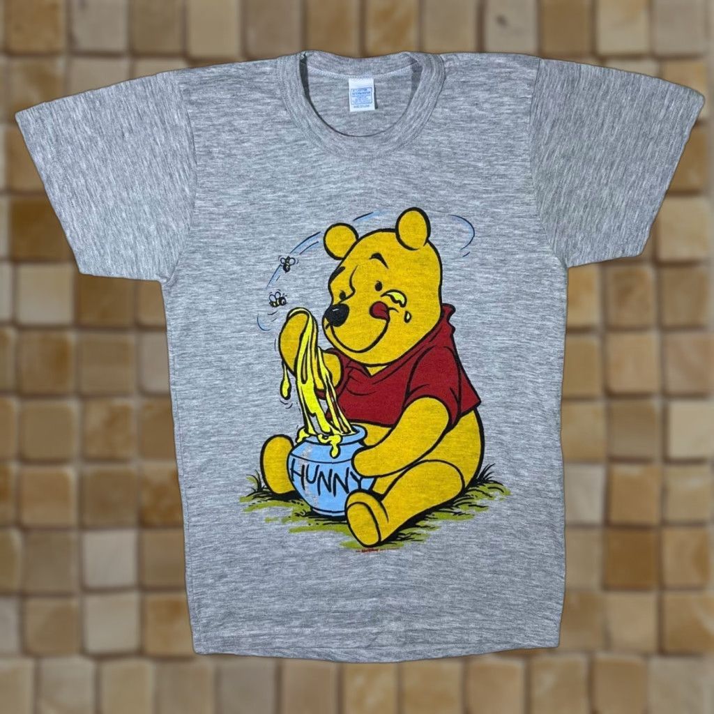 Disney VINTAGE Disney Winnie The Pooh “Hunny” Cartoon Graphic T-Shirt Womens M Grey Birthday 90s Cartoon Pooh Mens Womens Girls Boys Size M / US 6-8 / IT 42-44 - 1 Thumbnail