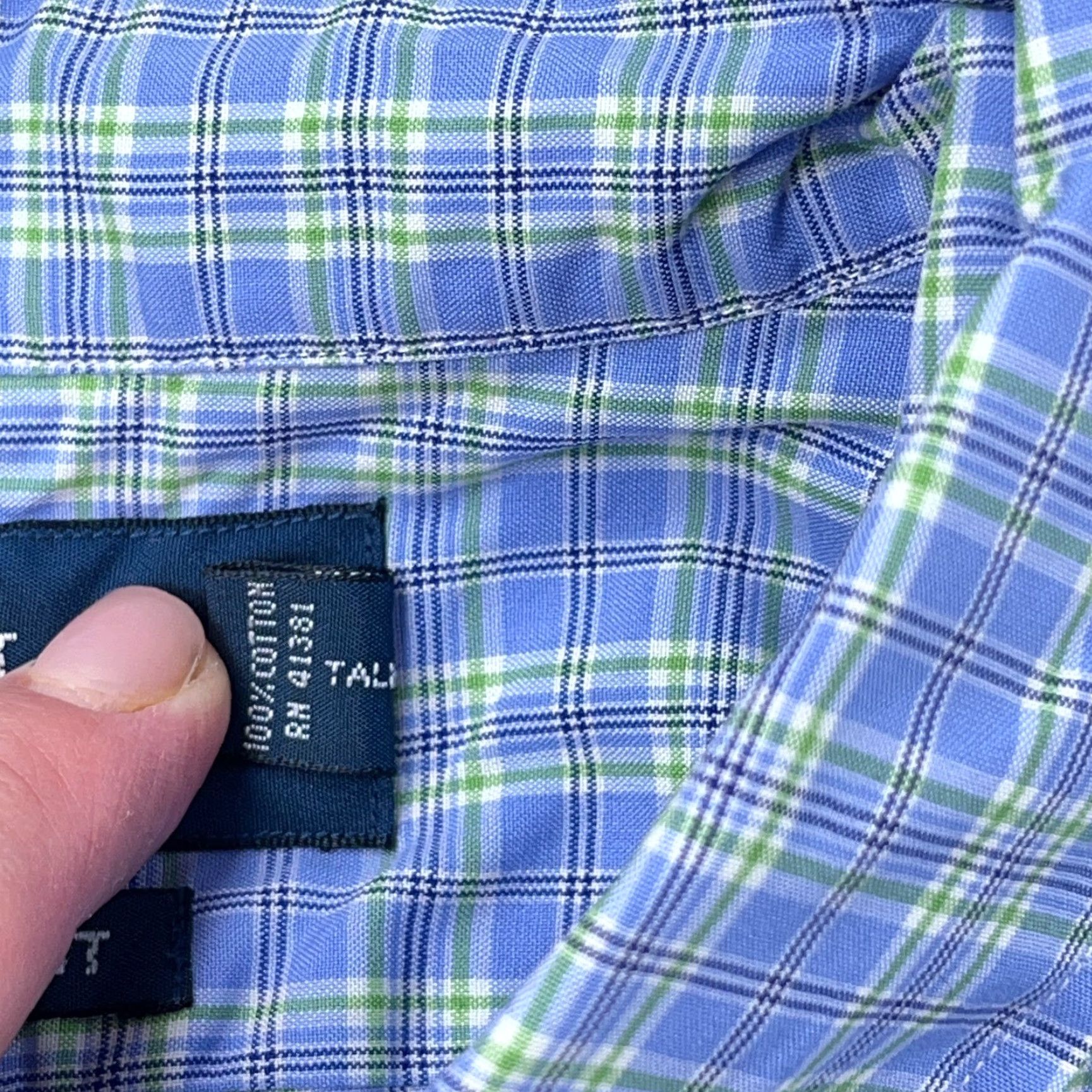 Ralph Lauren Ralph Lauren Classic Fit Button-Up Shirt Men Large Blue Green Plaid Cotton Short Sleeve Size US L / EU 52-54 / 3 - 6 Thumbnail