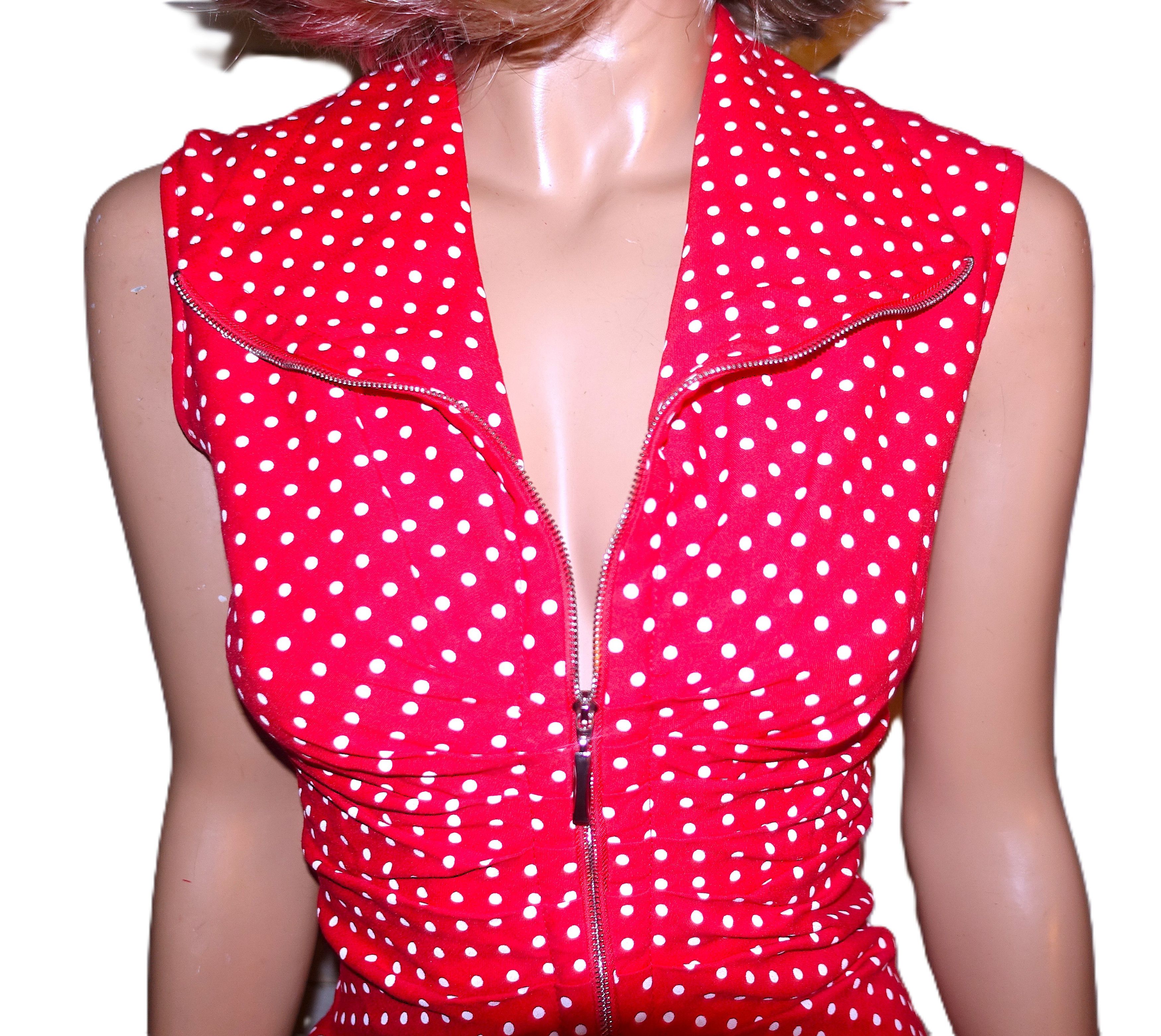 Joseph Ribkoff Joseph Ribkoff Red White Polka Dot Dress 2 Size XS / US 0-2 / IT 36-38 - 3 Thumbnail