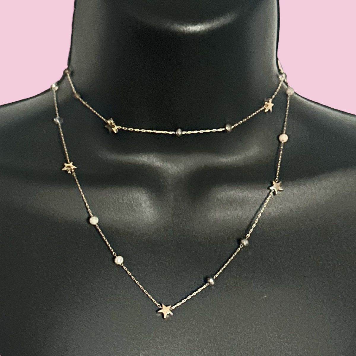 Other Frenzy long gold tone station stars and crystals necklace Size ONE SIZE - 1 Thumbnail