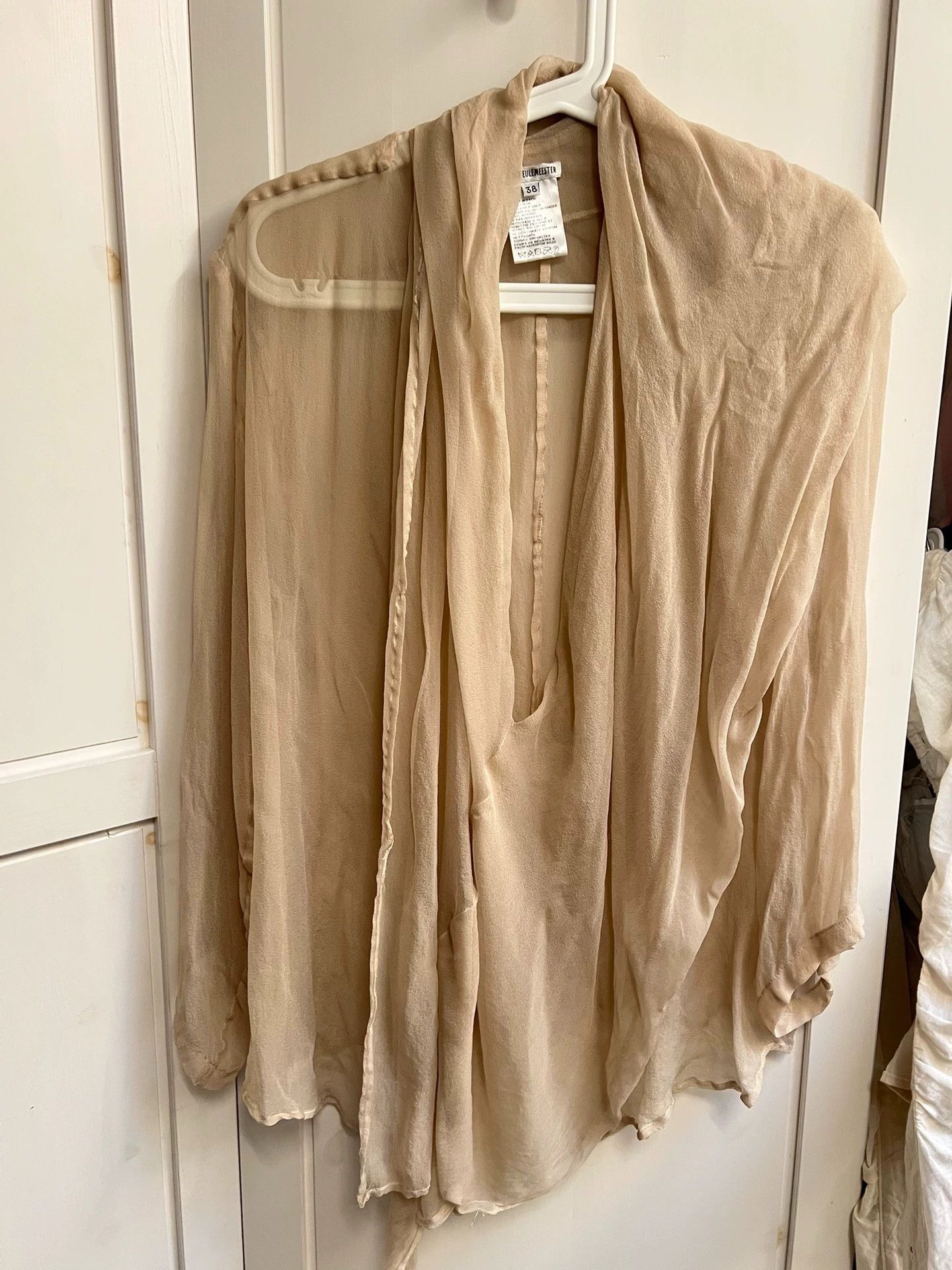 Ann Demeulemeester ANN DEMEULEMEESTER Tunisian silk shirt. Size XS / US 0-2 / IT 36-38 - 1 Thumbnail