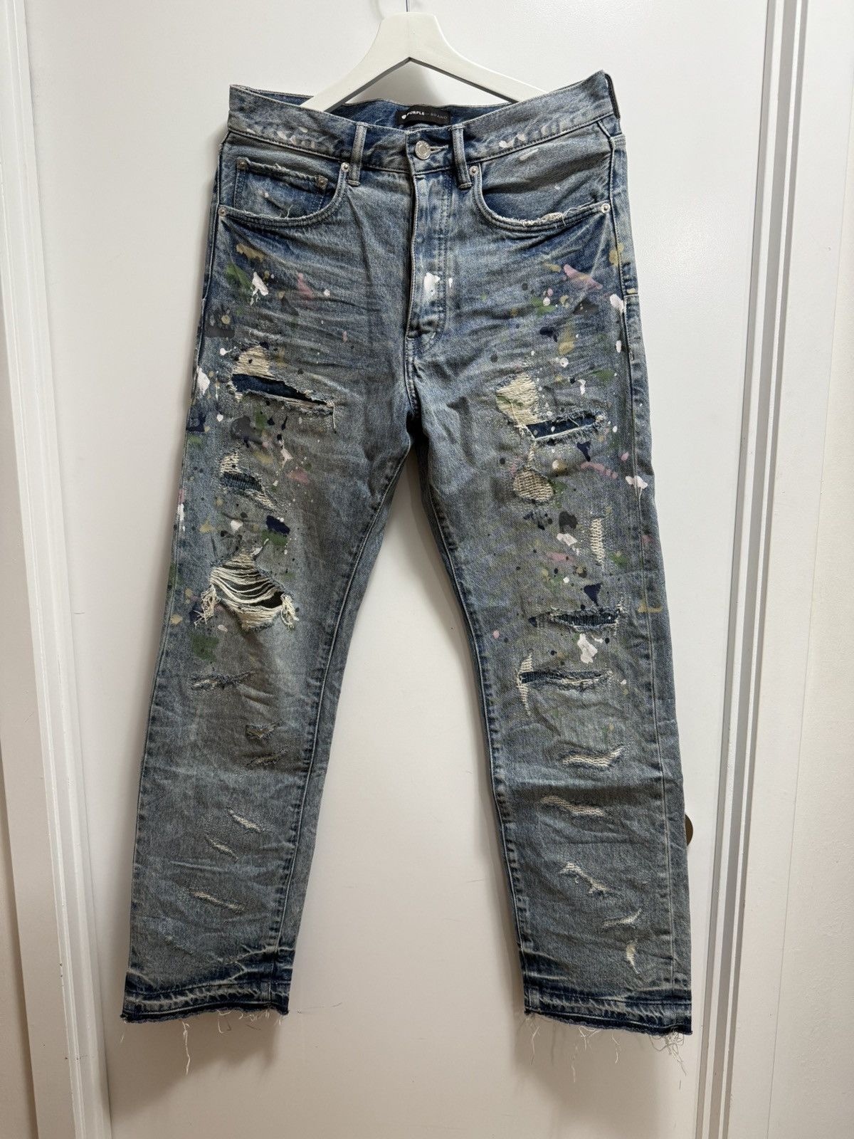 Purple Brand Purple Brand Paint Splatter Jeans Size US 31 - 1 Thumbnail