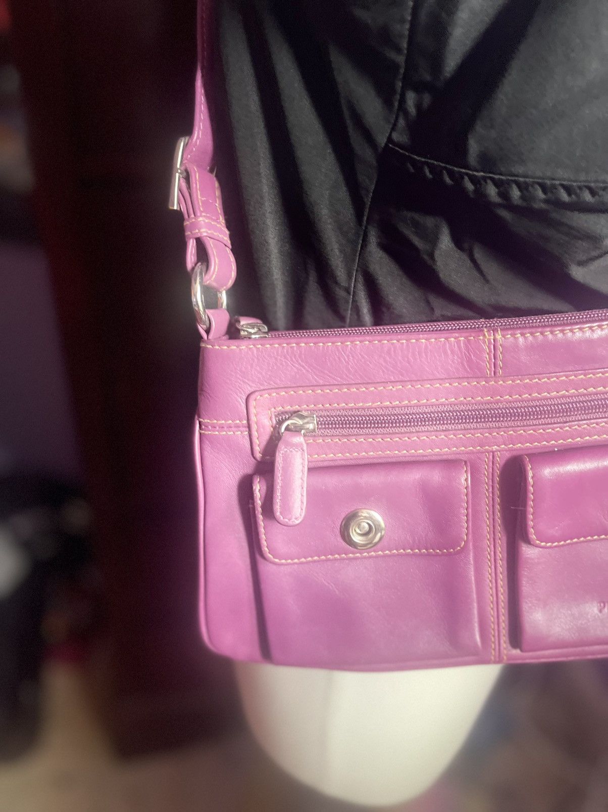 PICARD Vintage Purple leather crossbody bag with adjustable strap Size ONE SIZE - 1 Thumbnail