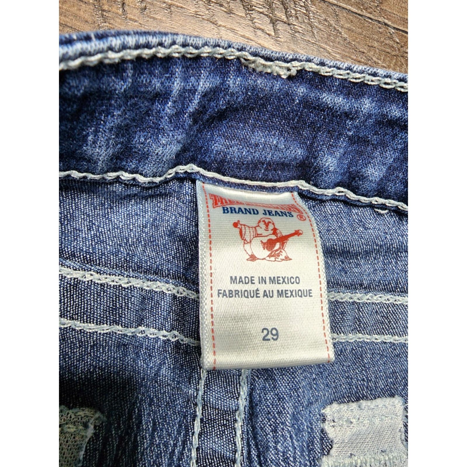 True Religion True Religion Jeans Women 29 Mid Rise Legging Denim Blue Stretch Rhinestones Womens Size 29" - 5 Thumbnail