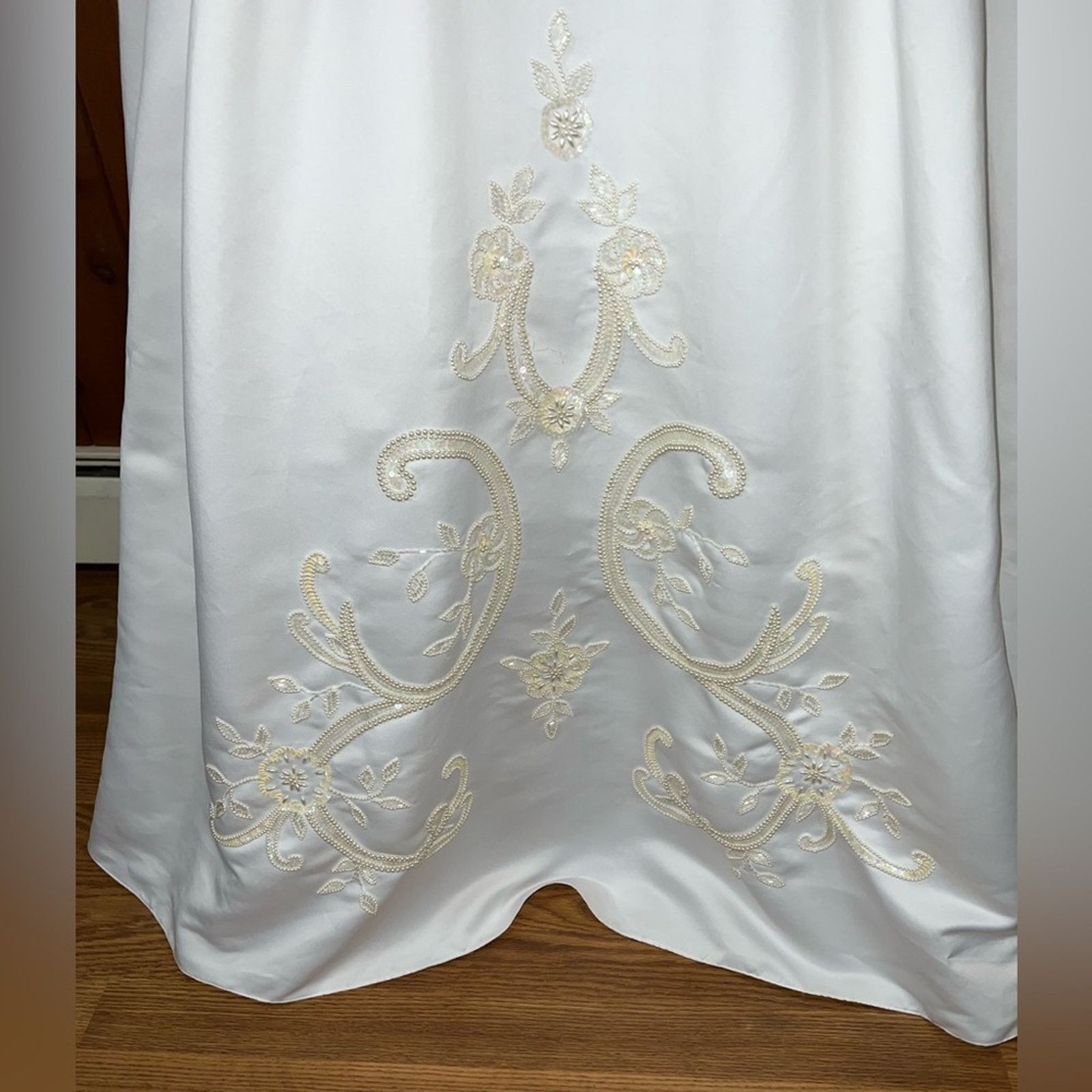 Vintage New Vintage 1980s/90s Forever Yours Beaded Wedding Gown! Size L / US 10 / IT 46 - 3 Thumbnail