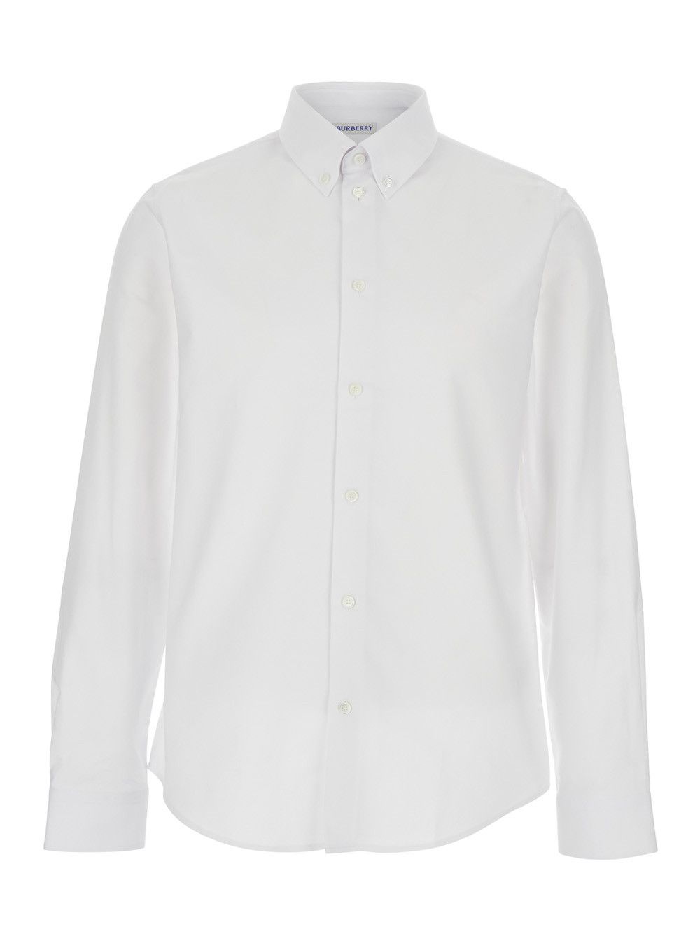 Burberry White Shirt with Button Down Collar in Cotton Man Size US M / EU 48-50 / 2 - 1 Thumbnail
