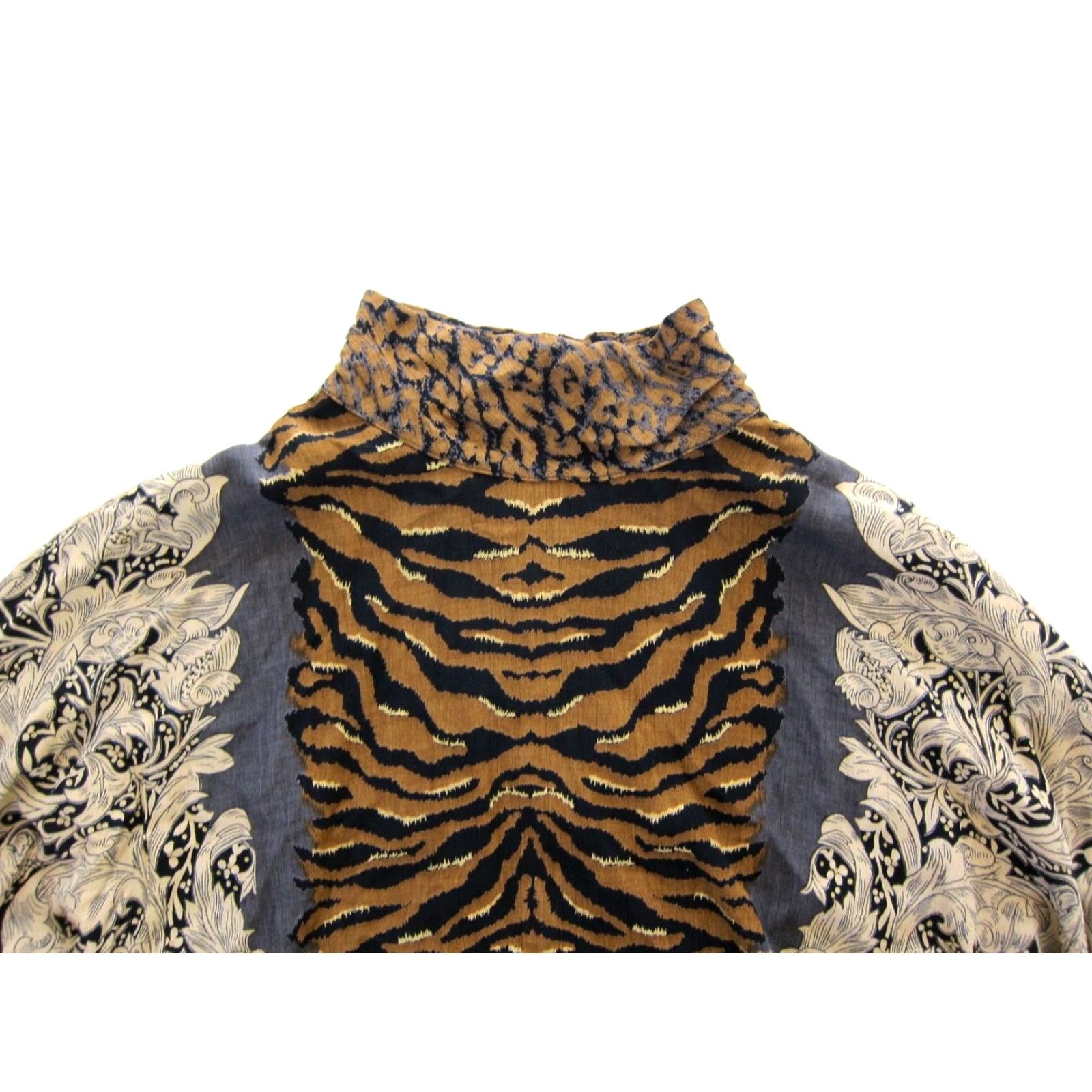 Vintage VINTAGE Carole Little Blouse Shirt Womens 6 Floral High Neck Long Sleeve Cheetah Brown Black 60s Size M / US 6-8 / IT 42-44 - 5 Thumbnail