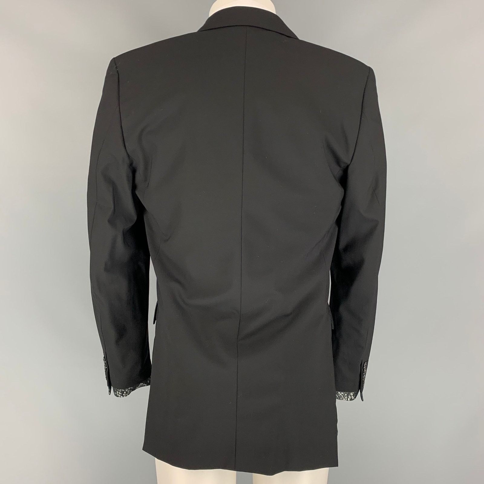 John Richmond JOHN RICHMOND Size 38 Black Wool Peak Lapel Sport Coat Size 38R - 5 Thumbnail