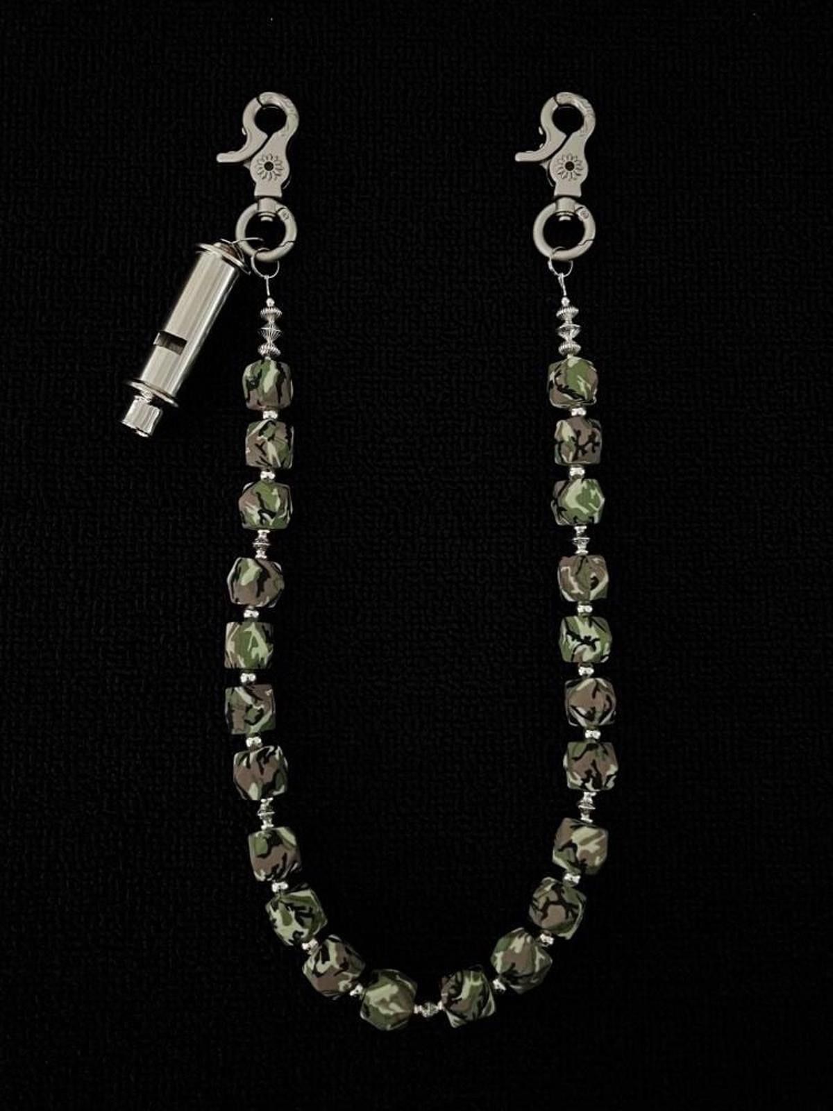 Jewelry Camouflage Bead Wallet Chain,Y2K Pants / Jeans Chain Size ONE SIZE - 2 Thumbnail