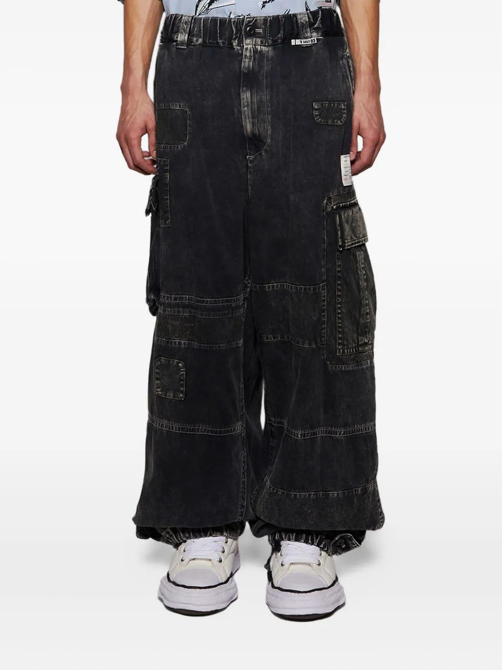 Maison MIHARA YASUHIRO o1mle0326 Repair Cargo Trousers in Black Size US 36 / EU 52 - 3 Thumbnail