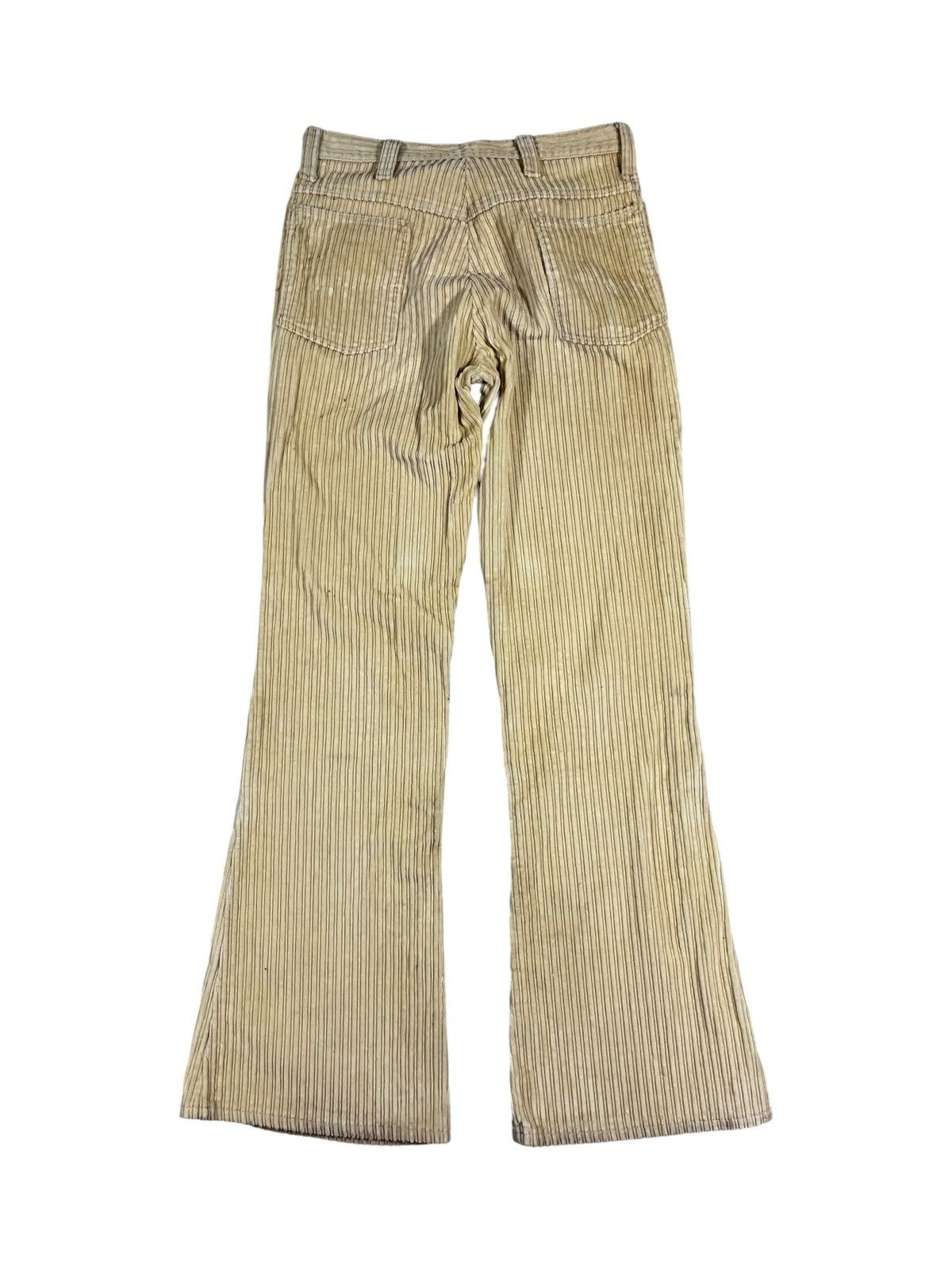 Vintage Vintage 70s Dirty White Wide Whale Corduroy Flared Pants Size US 32 / EU 48 - 2 Thumbnail