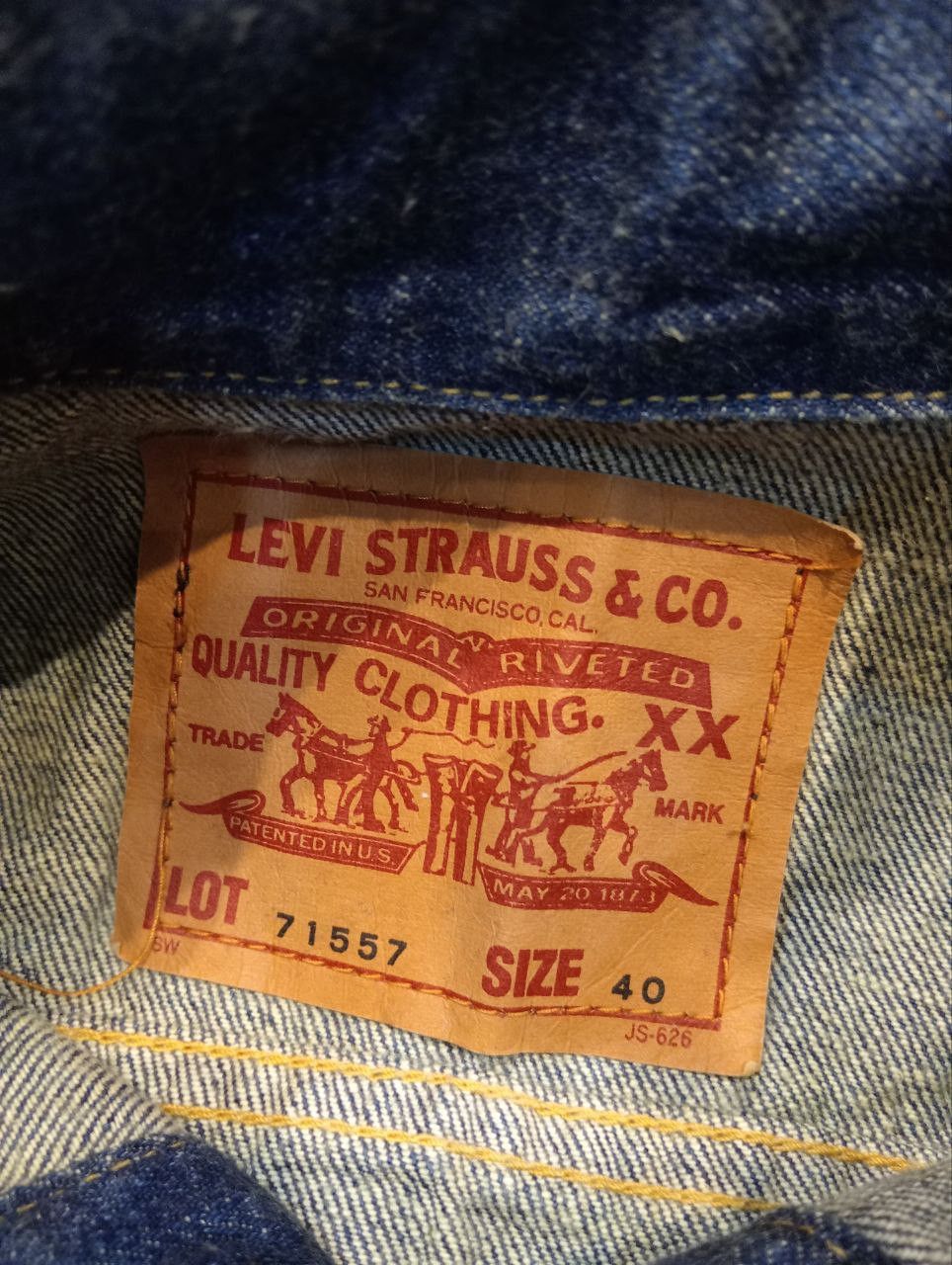 Levi's Vintage Clothing LEVI'S VINTAGE 71557 CAPITAL E BLUE DENIM JACKET - SIZE 40 Size US L / EU 52-54 / 3 - 9 Thumbnail